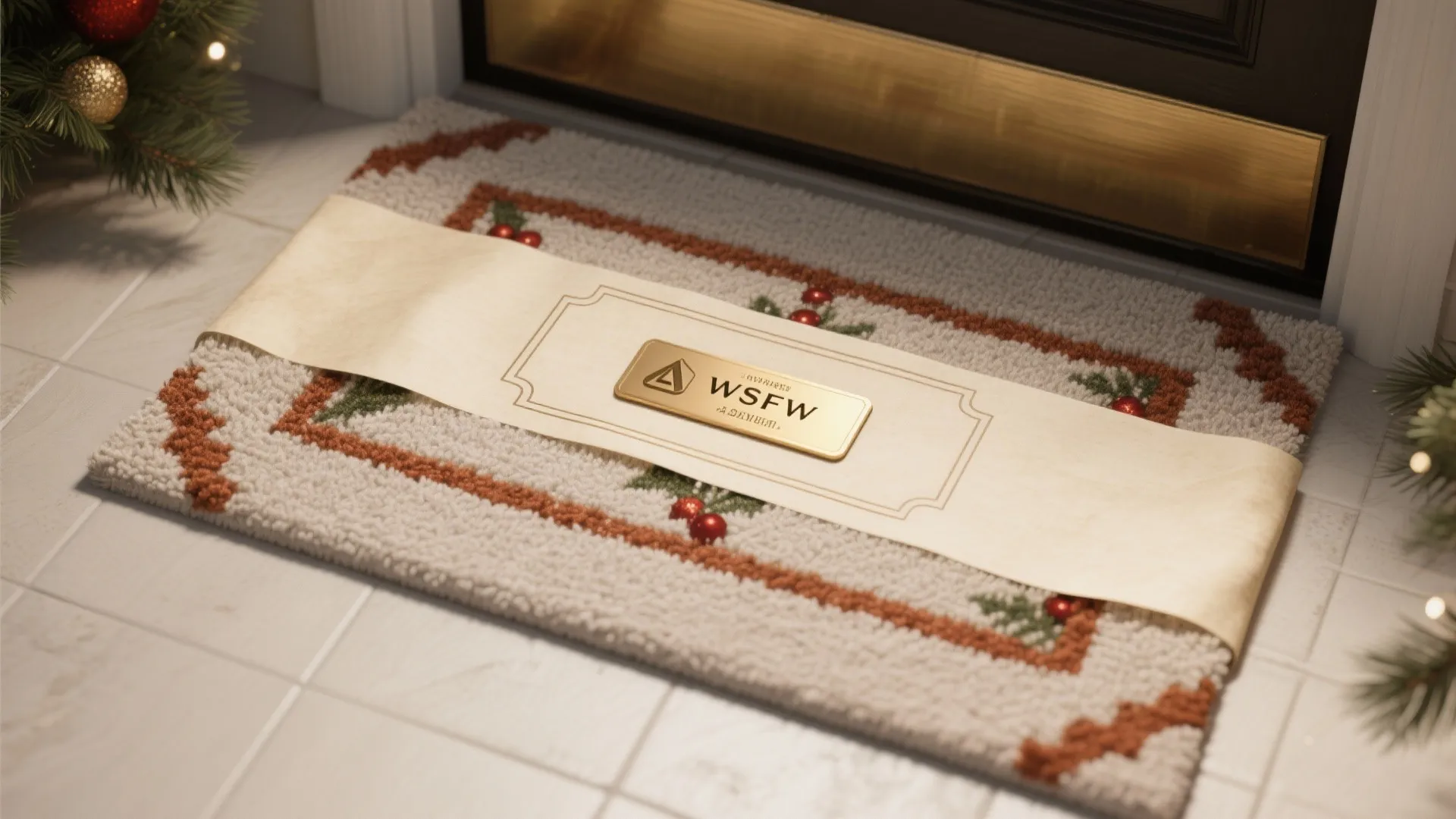 3. Themed Door Mats and Nameplate Wraps