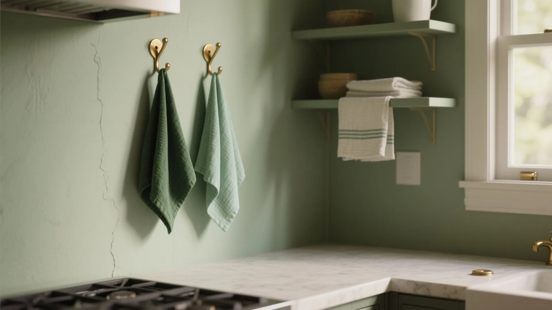 1. Match towels to a single accent wall