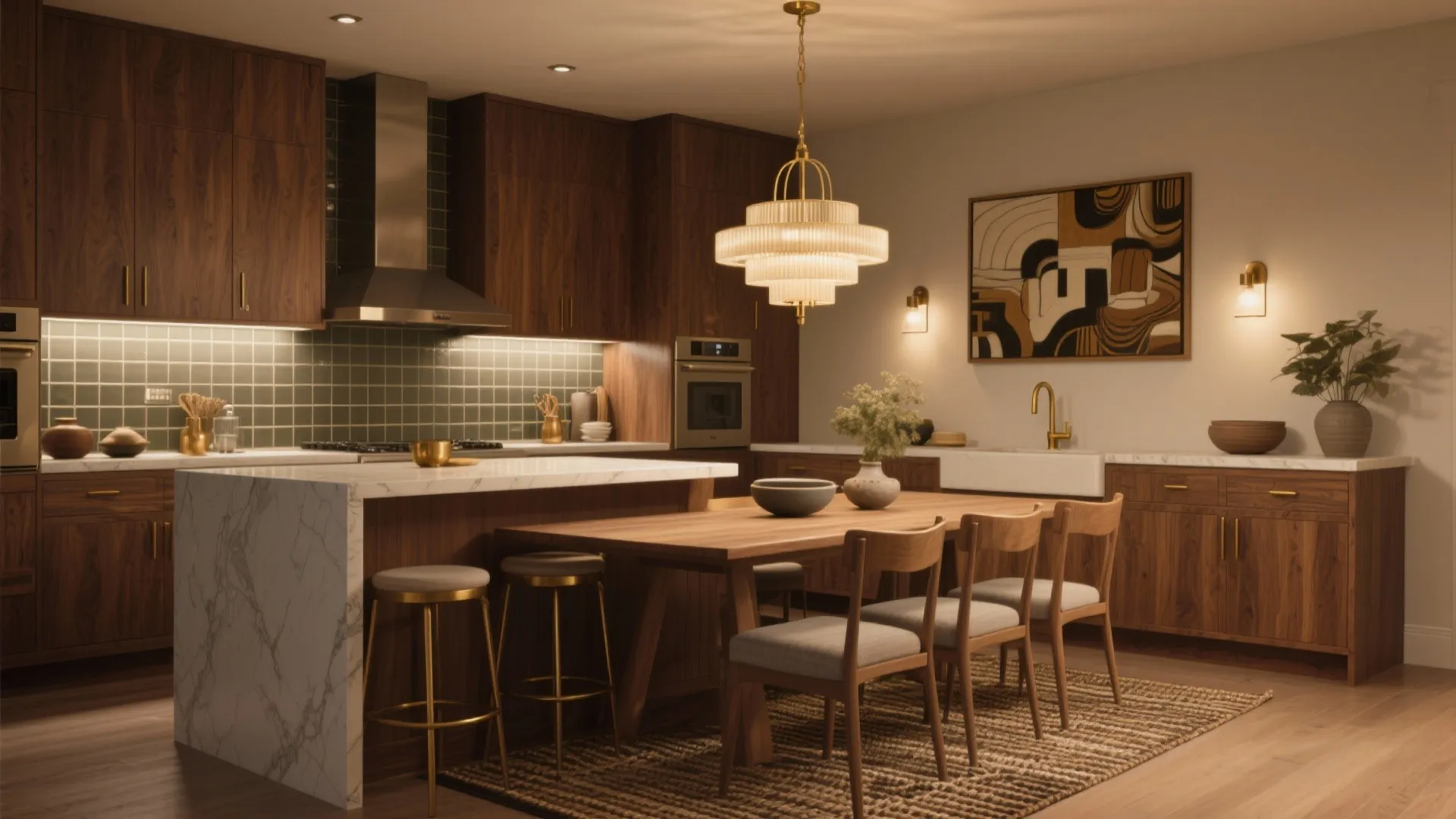 4. Match materials and lighting to unite the zones