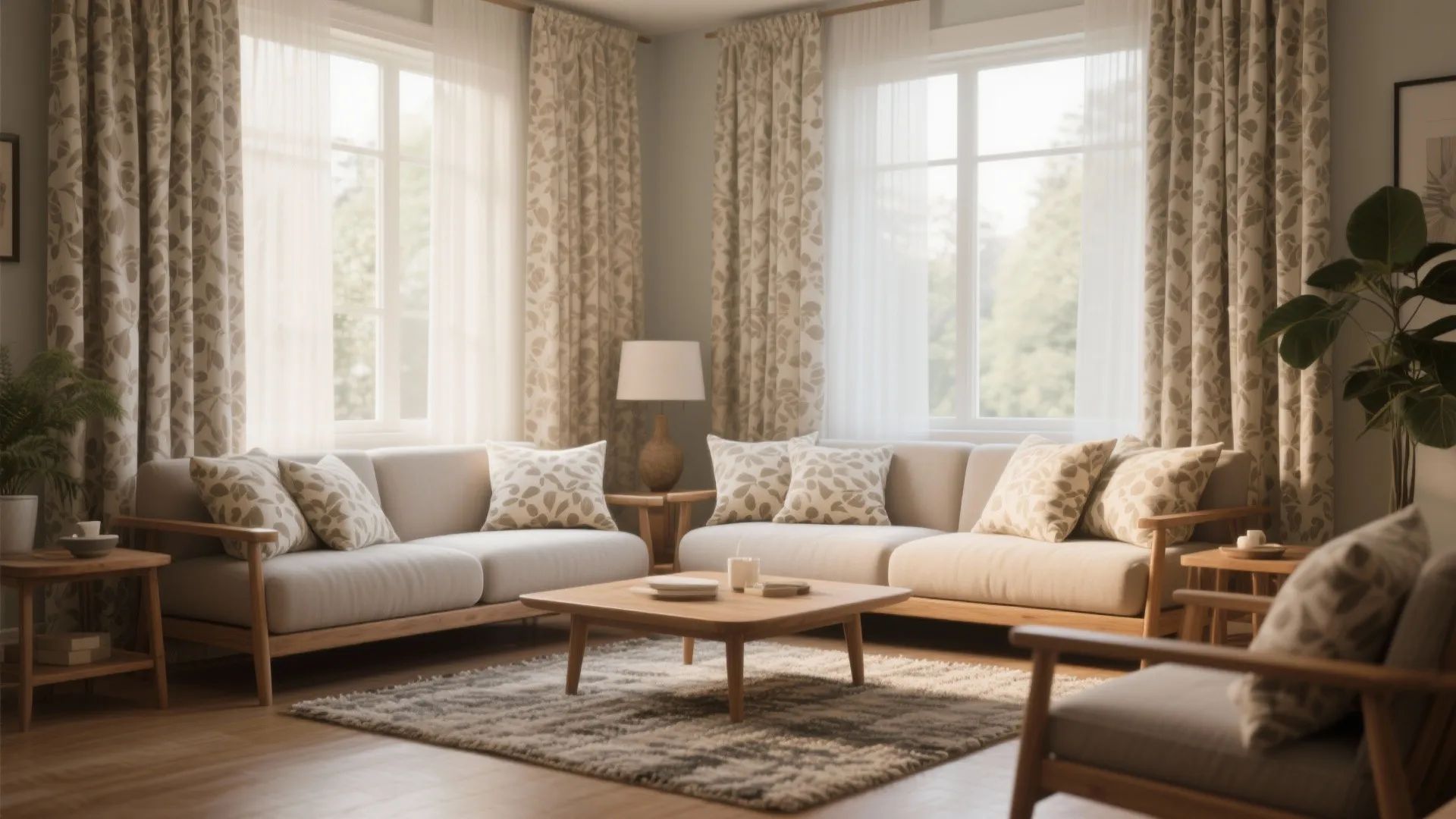 10. Matching Curtains and Accent Pillows