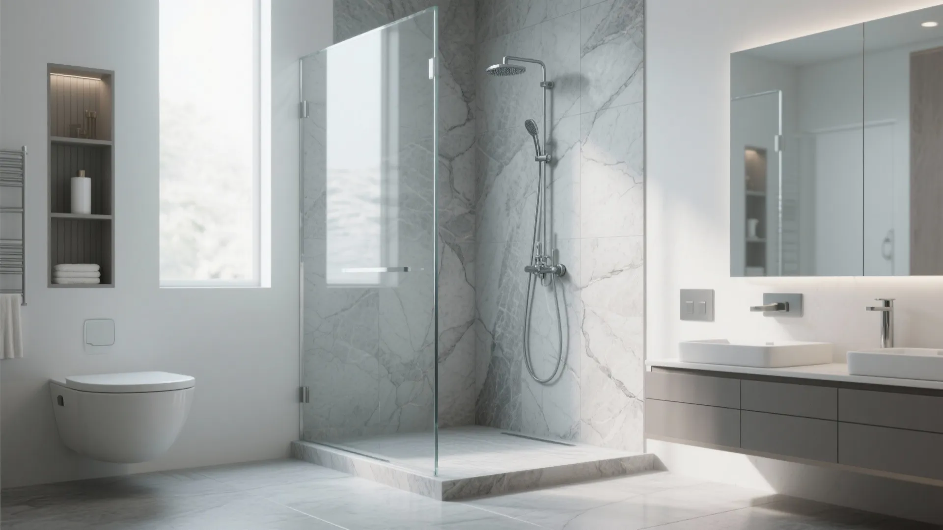 8. Matching Floor and Wall Finishes