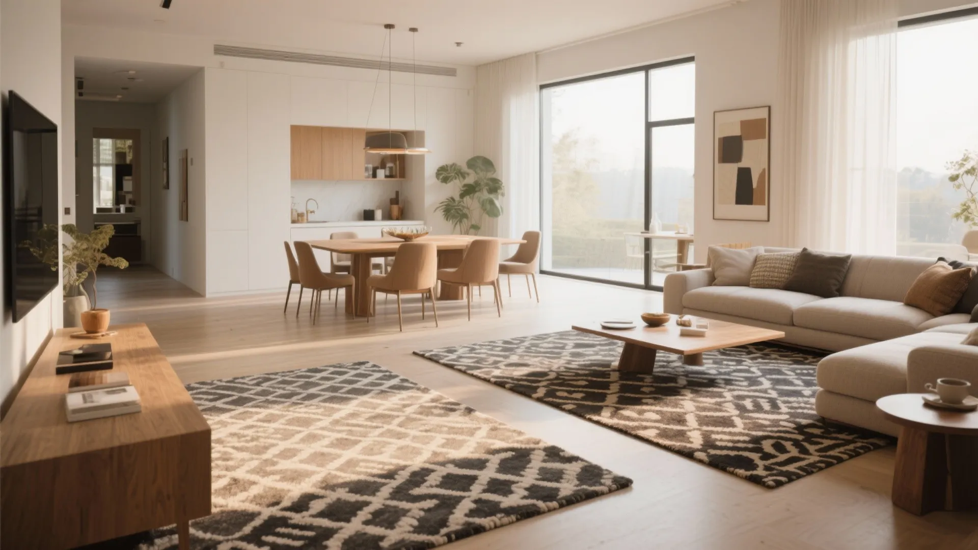 Matching Rugs to Define Areas