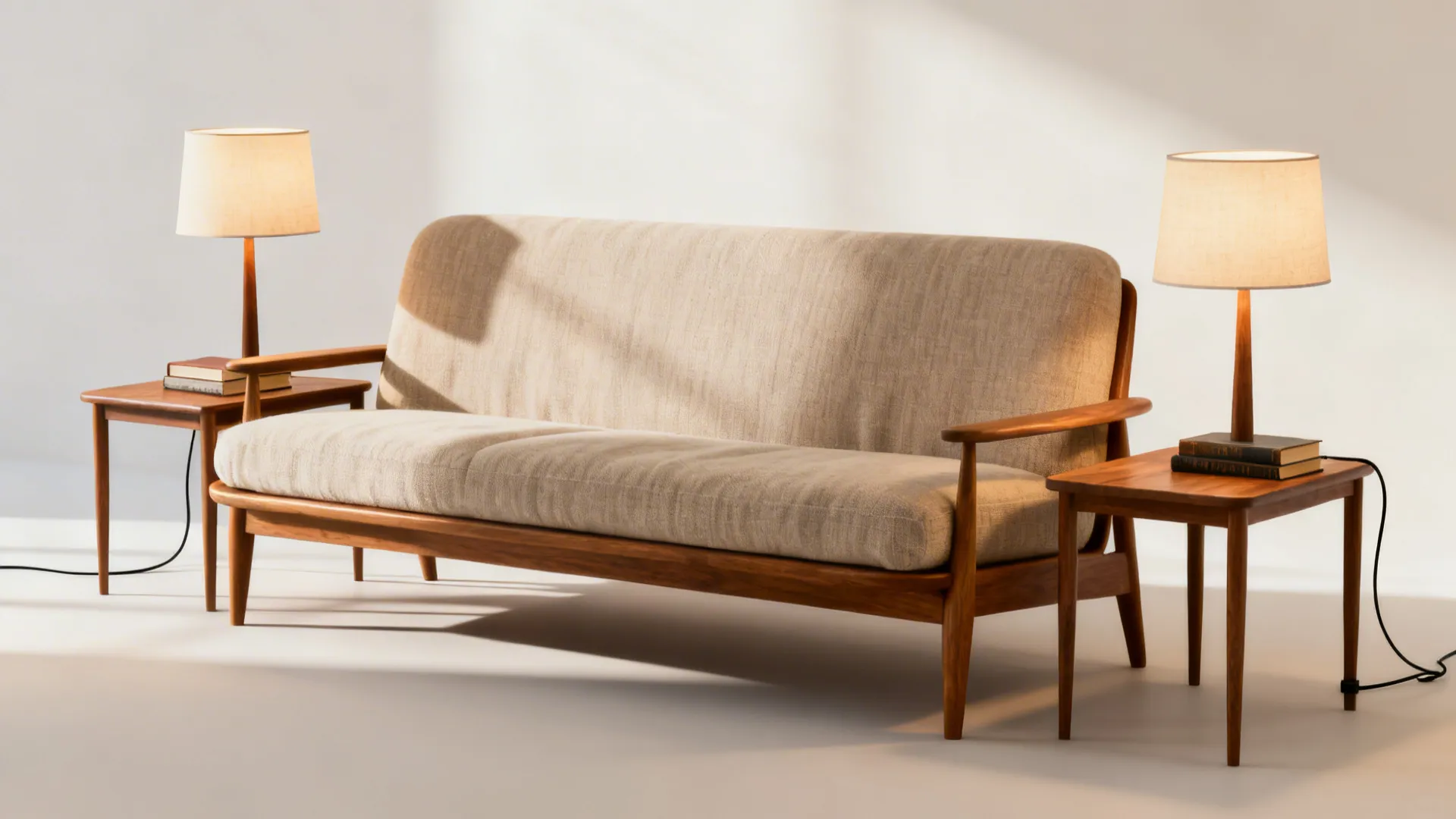 2. Matching table lamp pair for the sofa ends