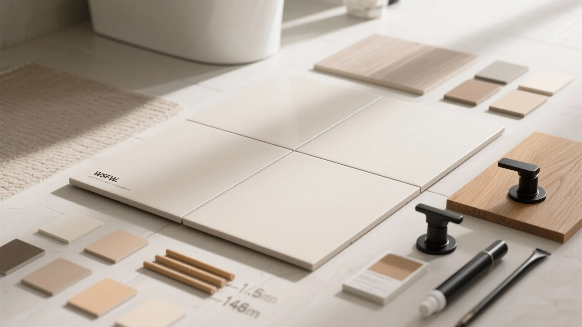 Material Calm: Big-Format Tiles and Warm Accents