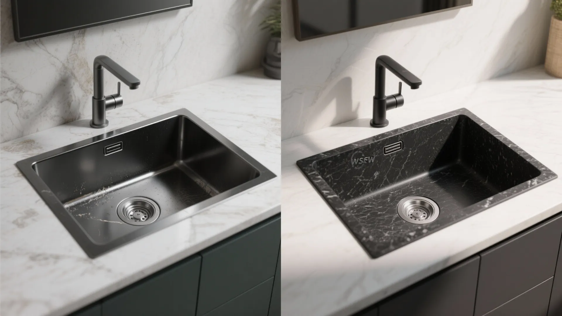 5. Consider material: granite composite vs stainless coated