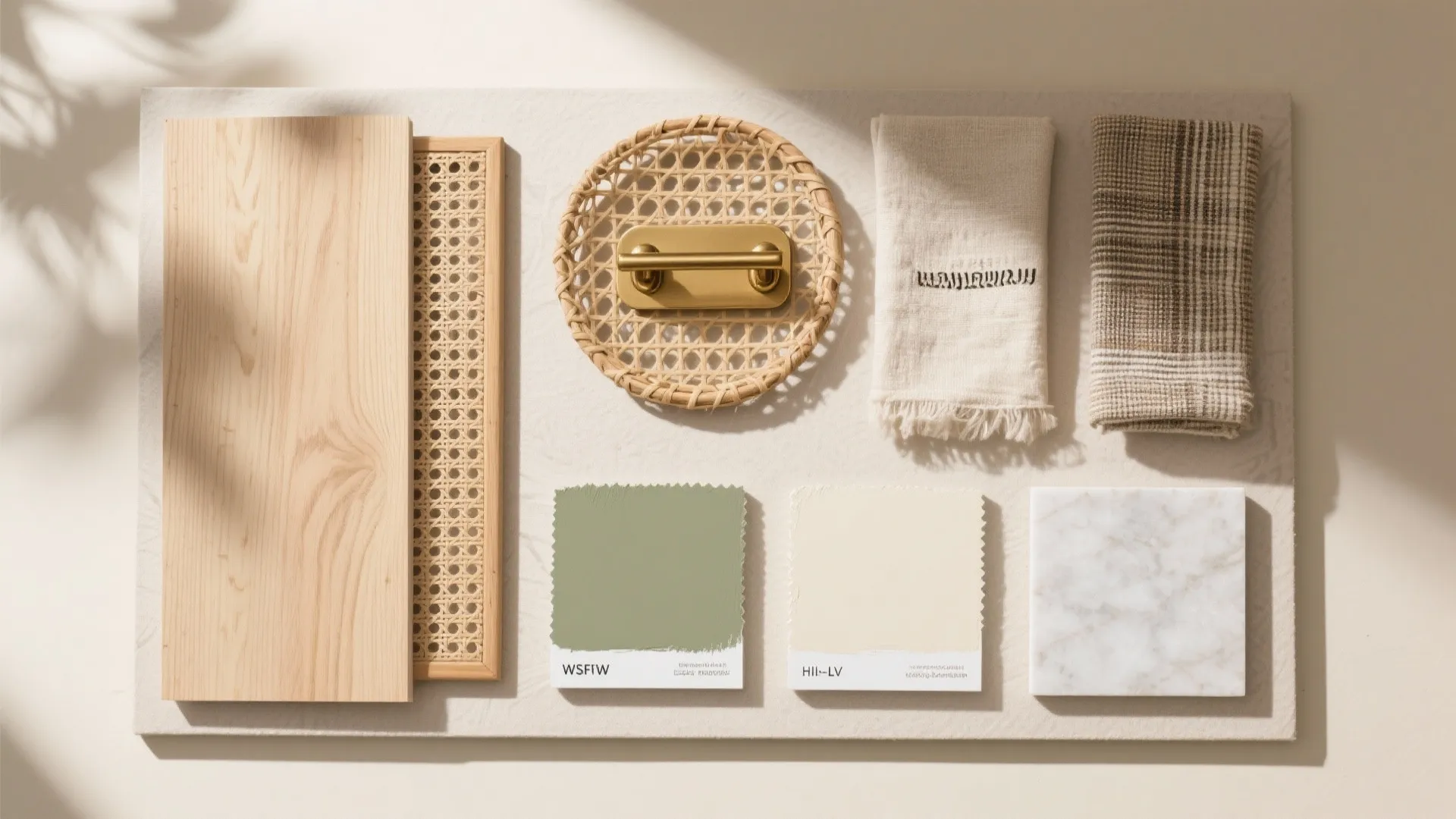 5) Warm wood accents balanced with breathable textiles