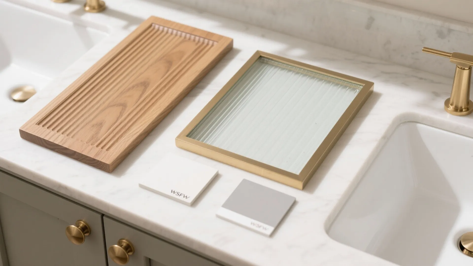 5) Textured Fronts: Fluted Wood, Ribbed Glass, and Warm Finishes