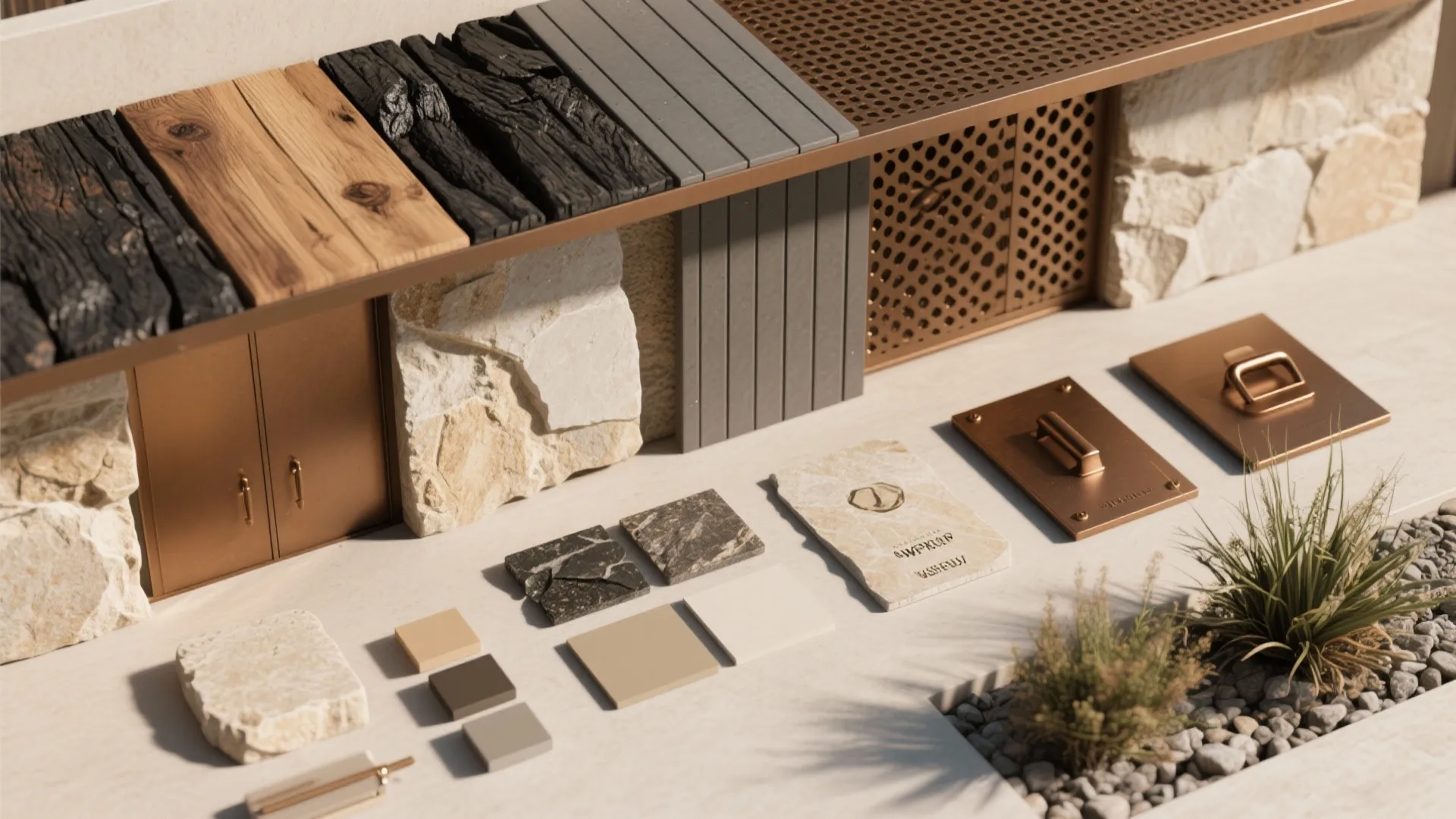 Climate-Smart Materials: Stone, Timber Soffits, and Perforated Screens
