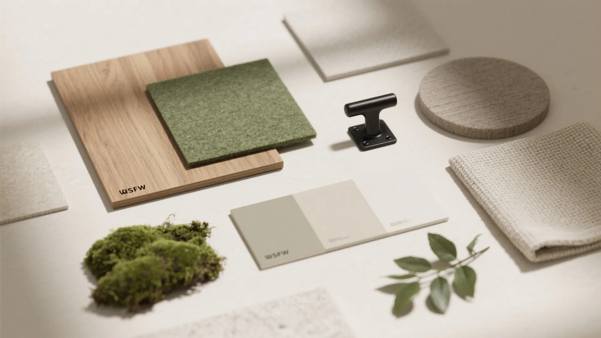 Biophilic materials and calming palettes