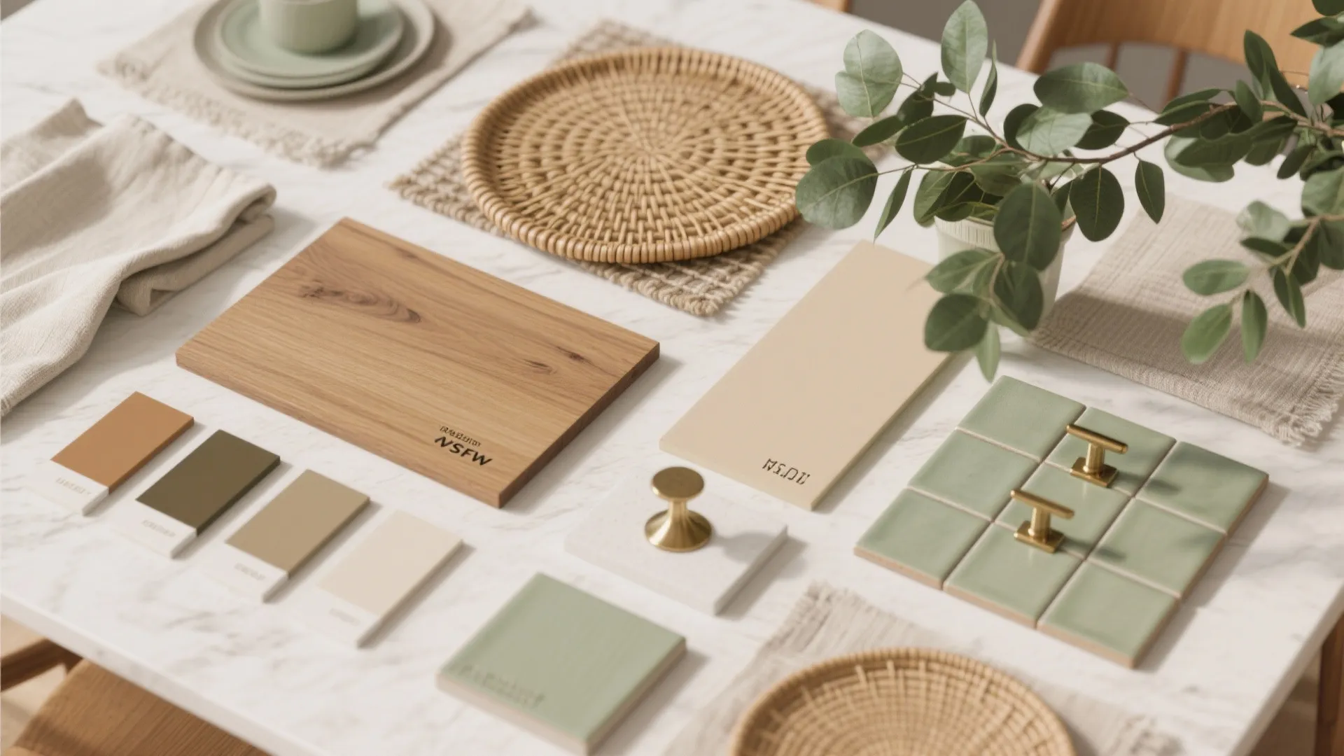 Natural Materials, Warm Neutrals, and Biophilic Touches