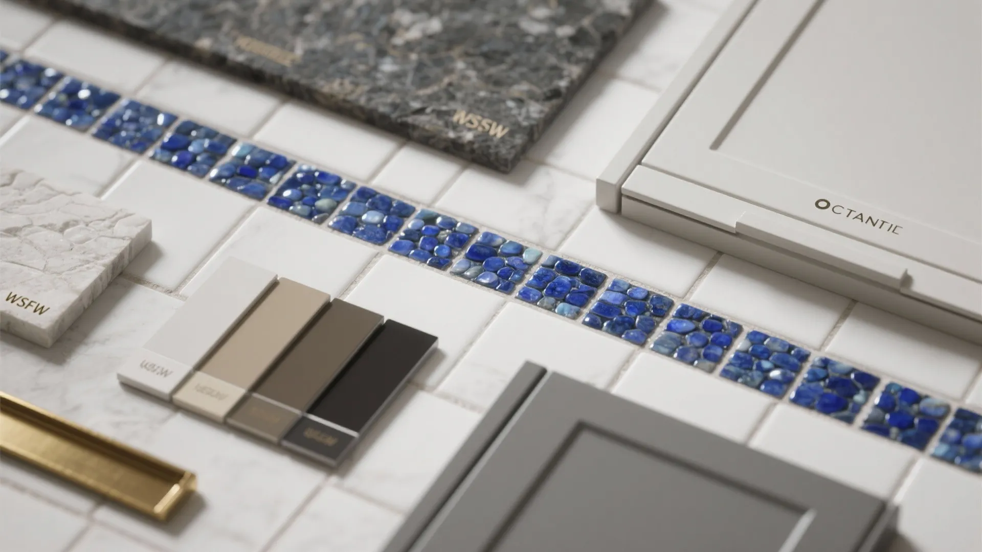 5. Backsplash accents with glass or subway tile