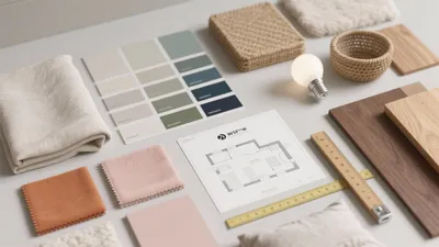 Interior Design Mood Board with Natural Materials & Earthy Tones