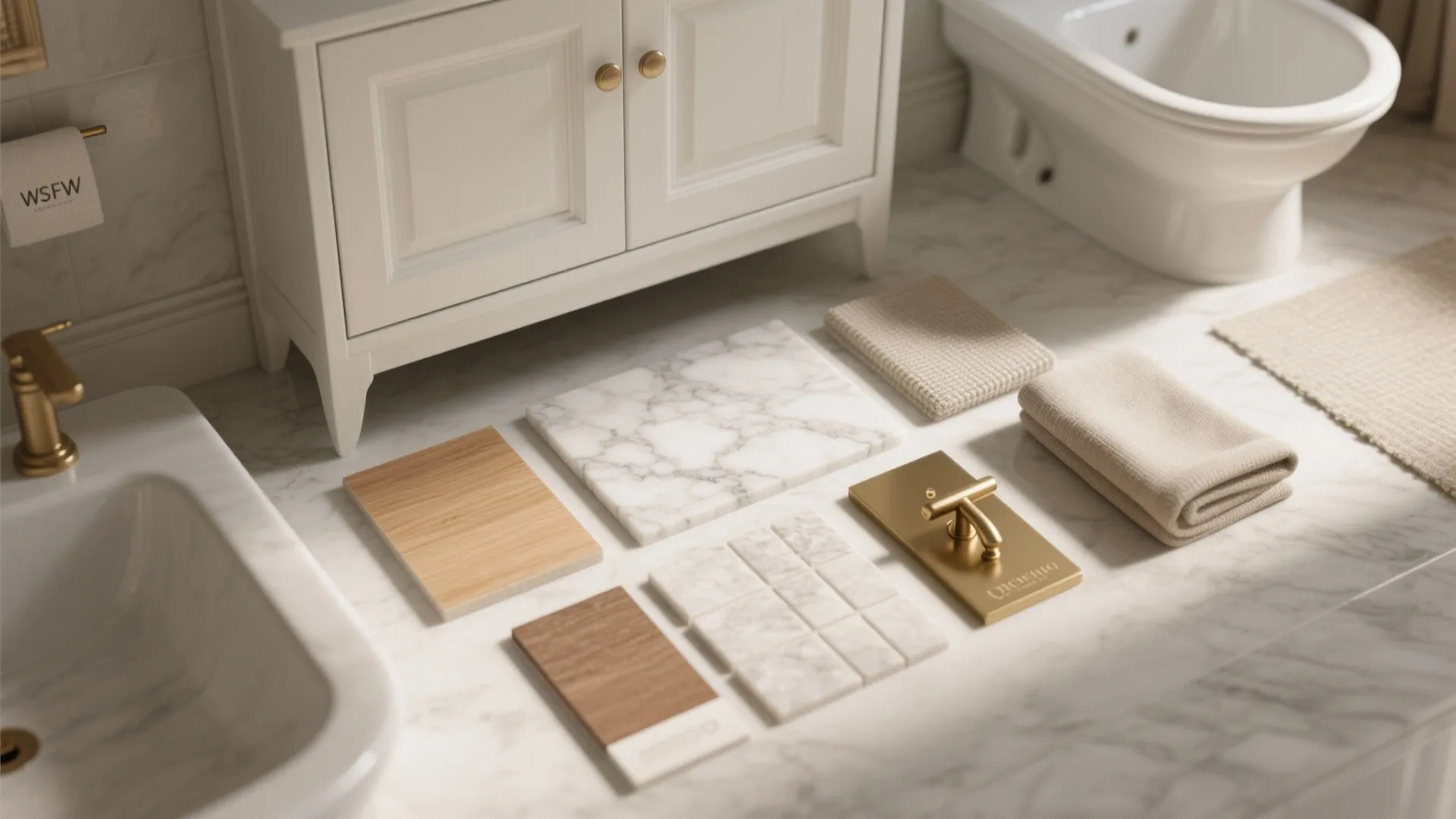 4. Antique White and Marble-Esque Surfaces