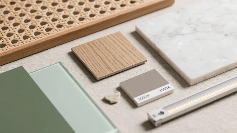 Modern Interior Material Palette with Warm Neutrals