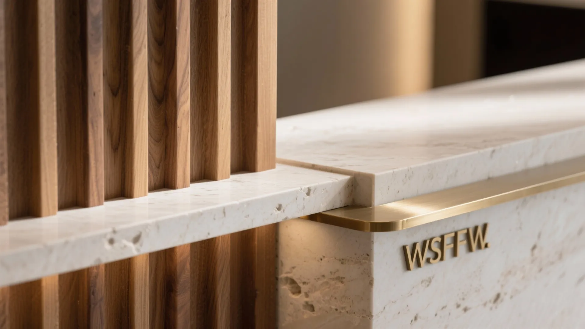 Materials that speak: stone, wood, and brushed metal