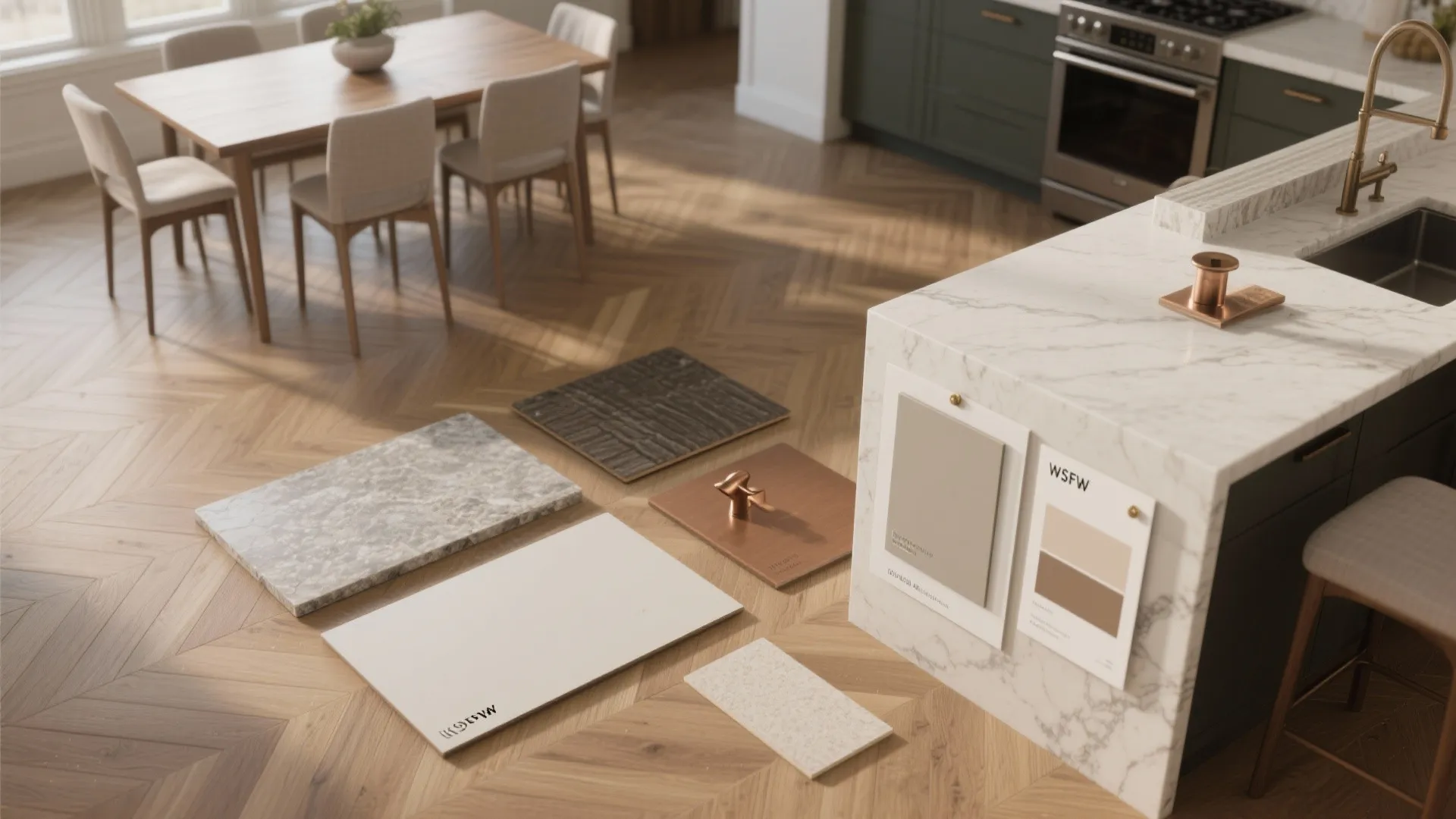 2. Match materials to connect the rooms