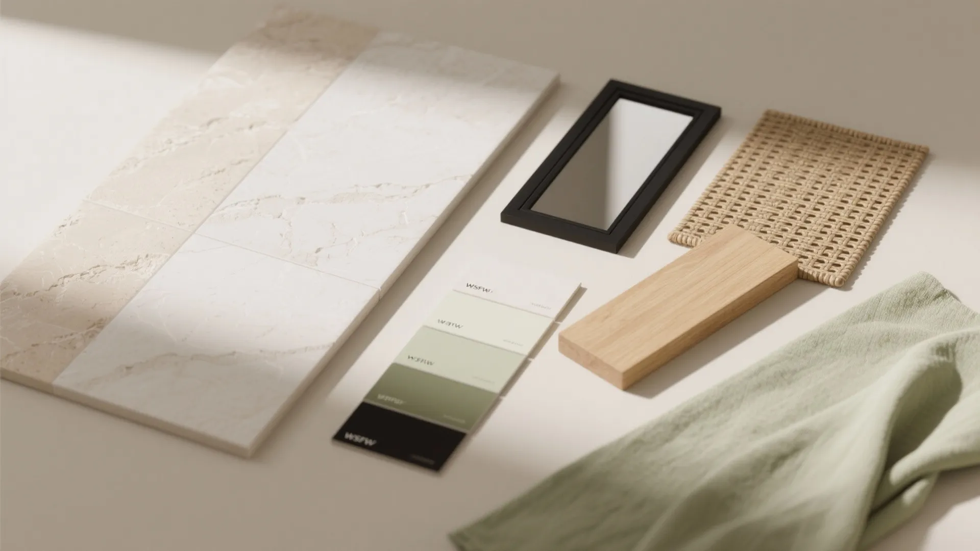 A Cohesive Material Palette: Large Tiles, Light Paint, and Mirrors Done Right