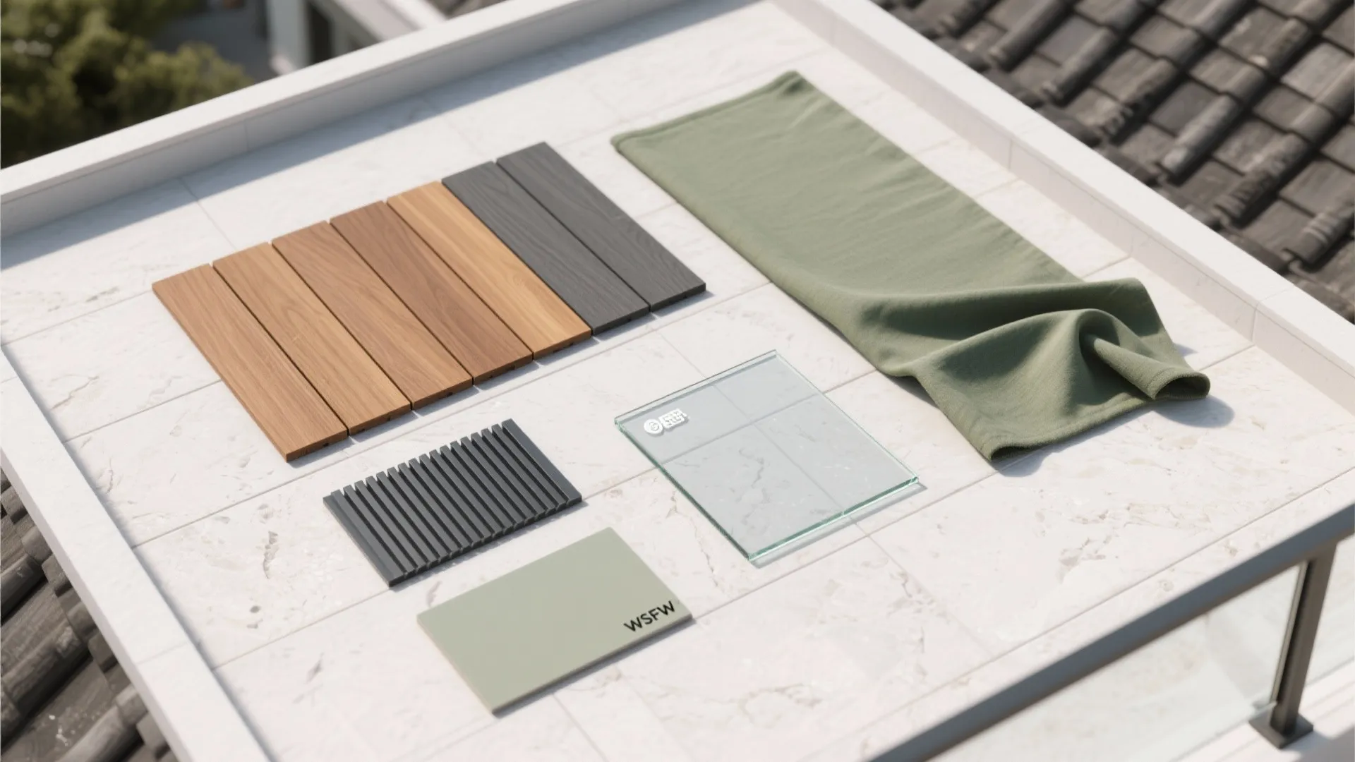 5) Material palette: warm wood, stone accents, and easy-care textiles