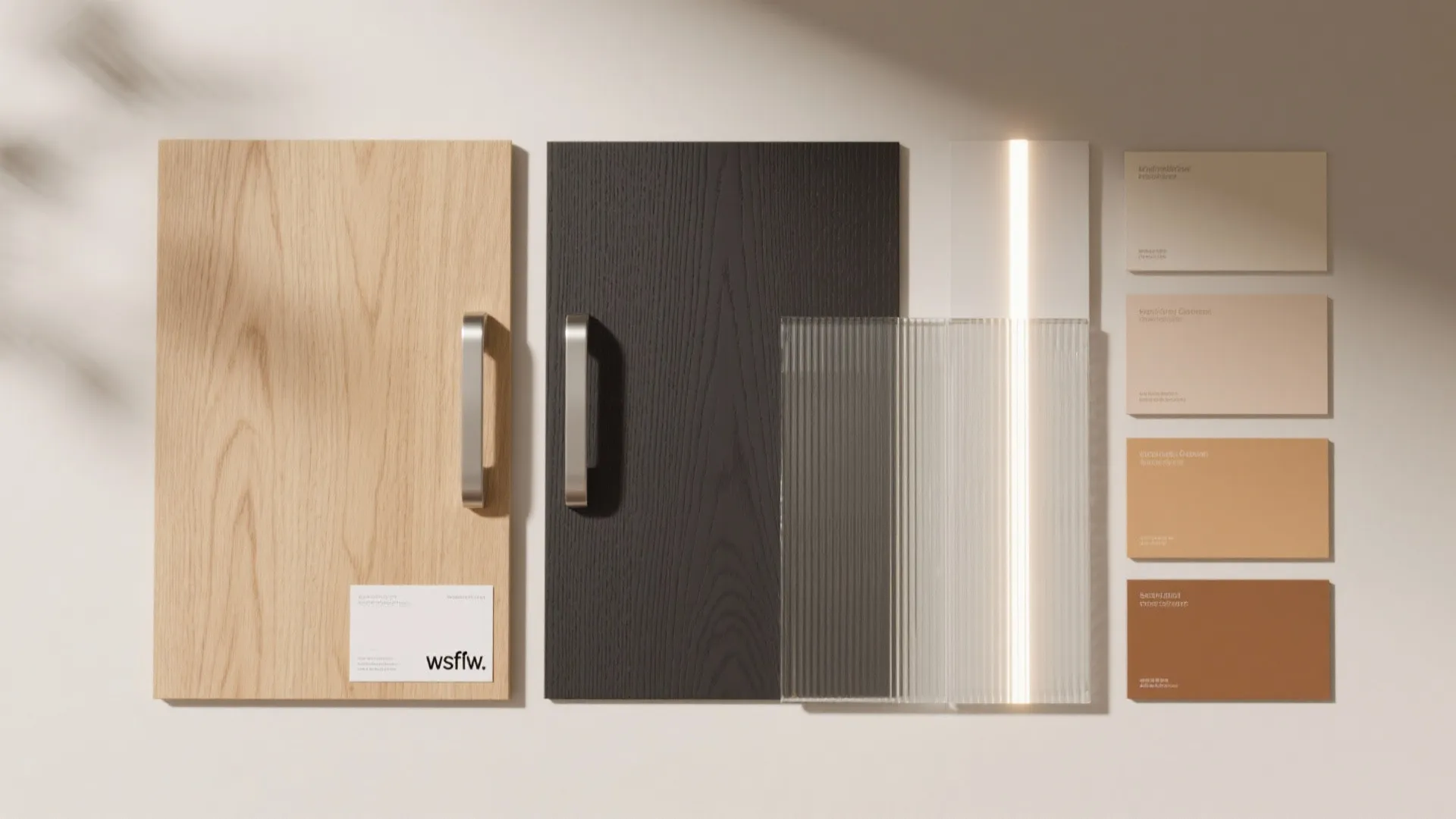 Mixed Materials: Wood Grain + Matte Laminate Contrast