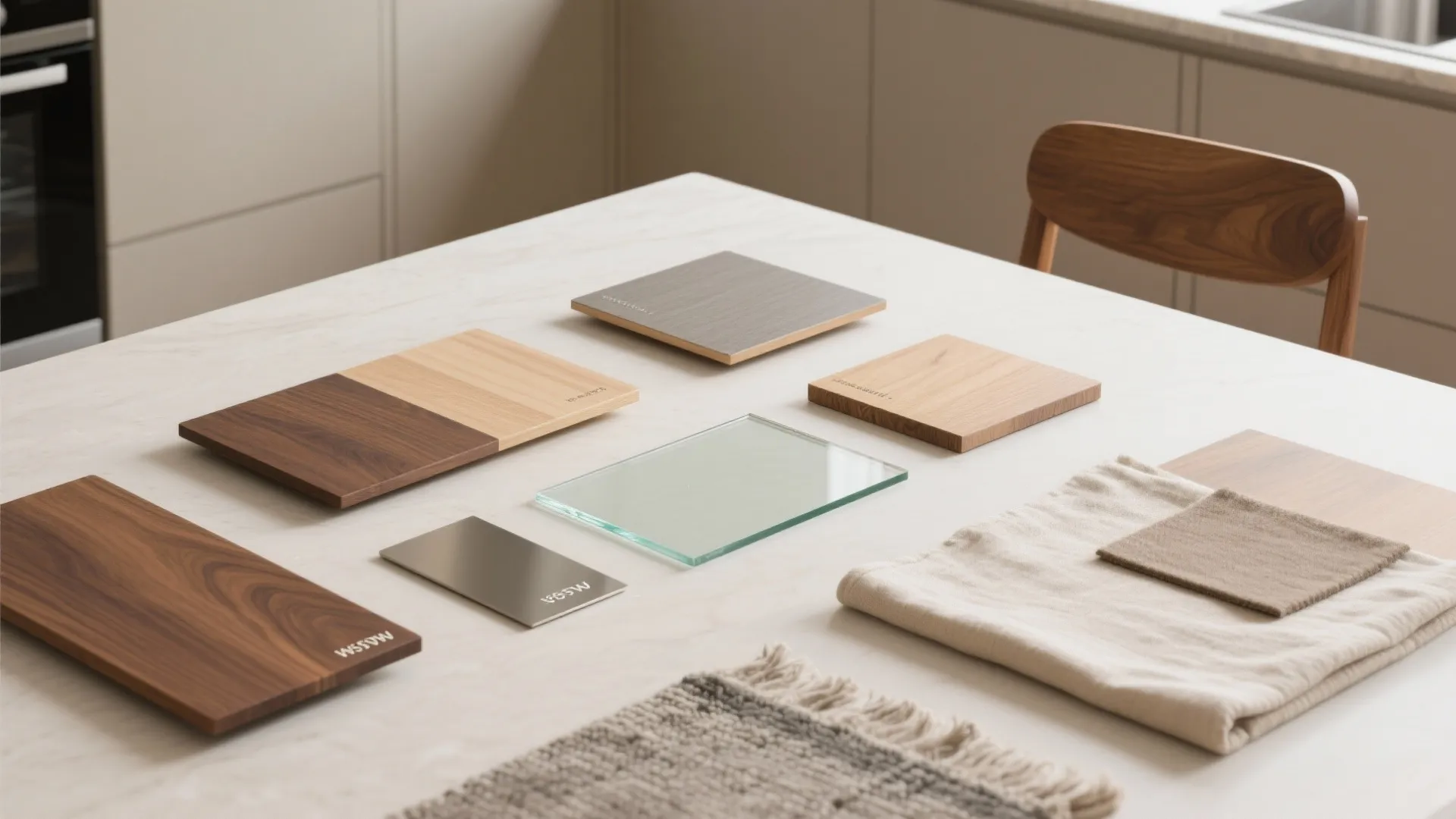 Warm Wood and Soft Textures to Unite Kitchen & Hall