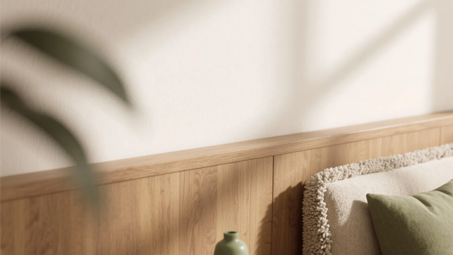 5) Calm materials and a tight color script