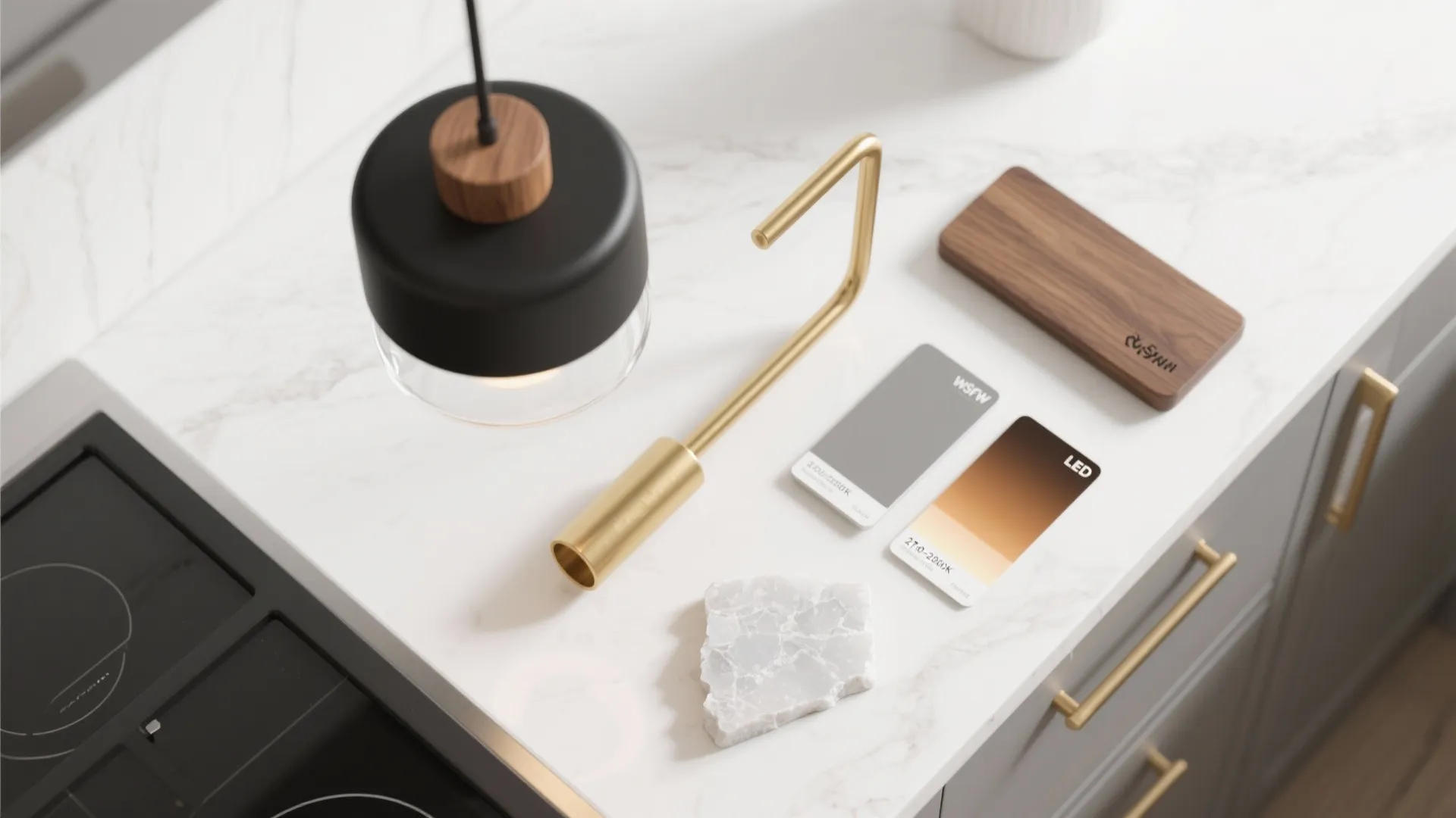 Material warmth: metal, wood, and mixed finishes