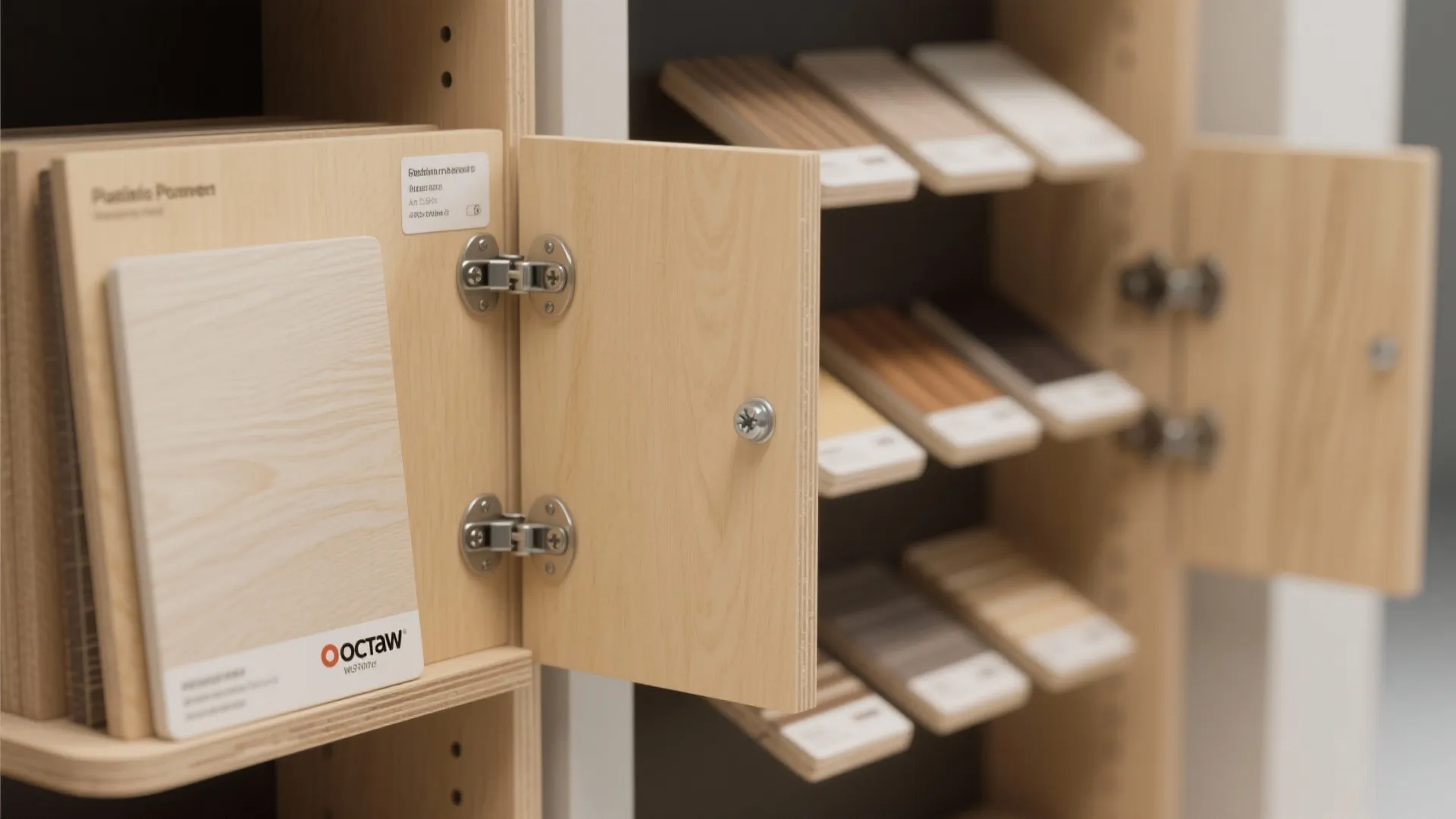 Lightweight plywood and laminate samples for budget-friendly built-ins