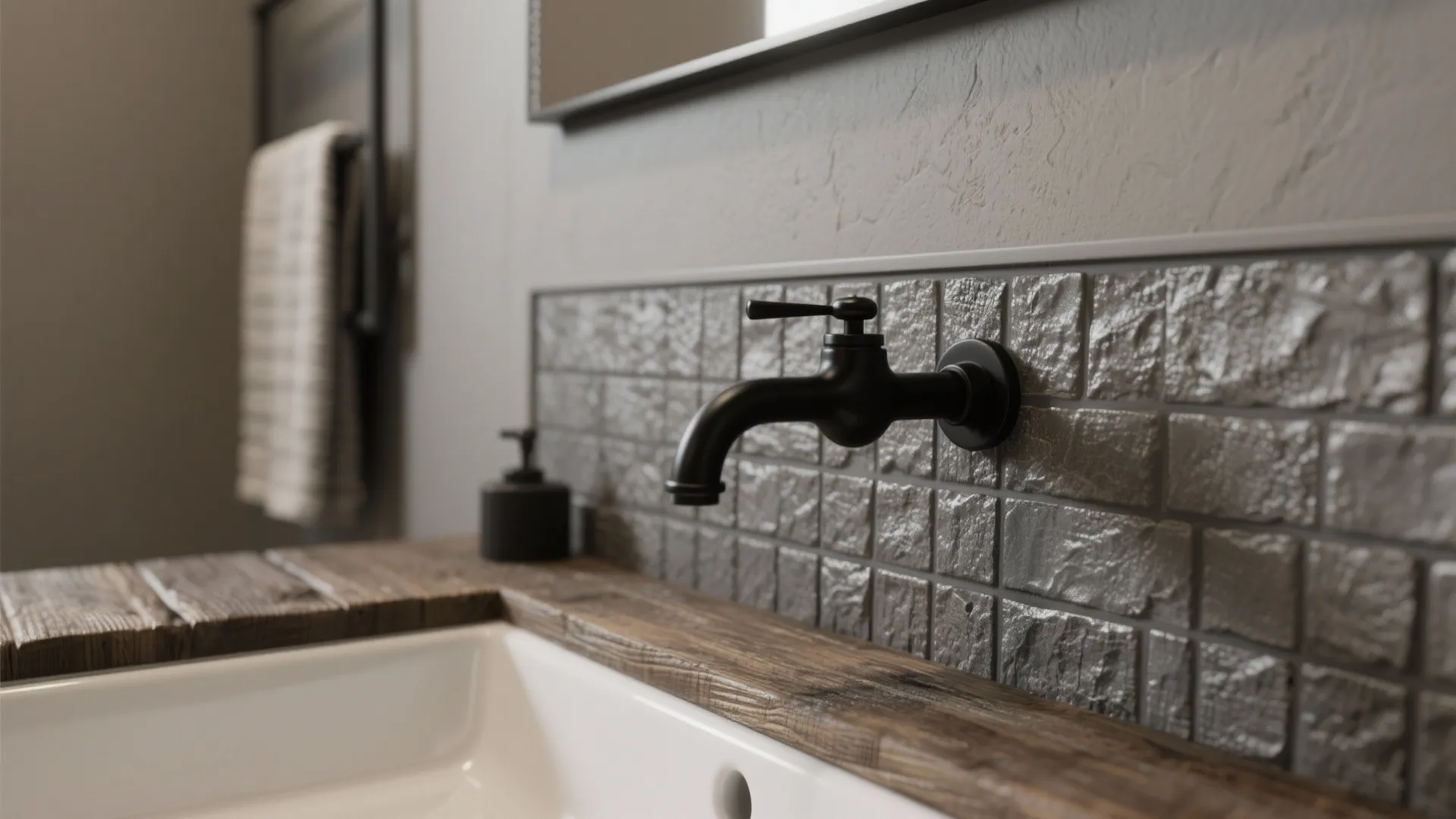 5. Pair same-color paint with contrasting fixtures and textures