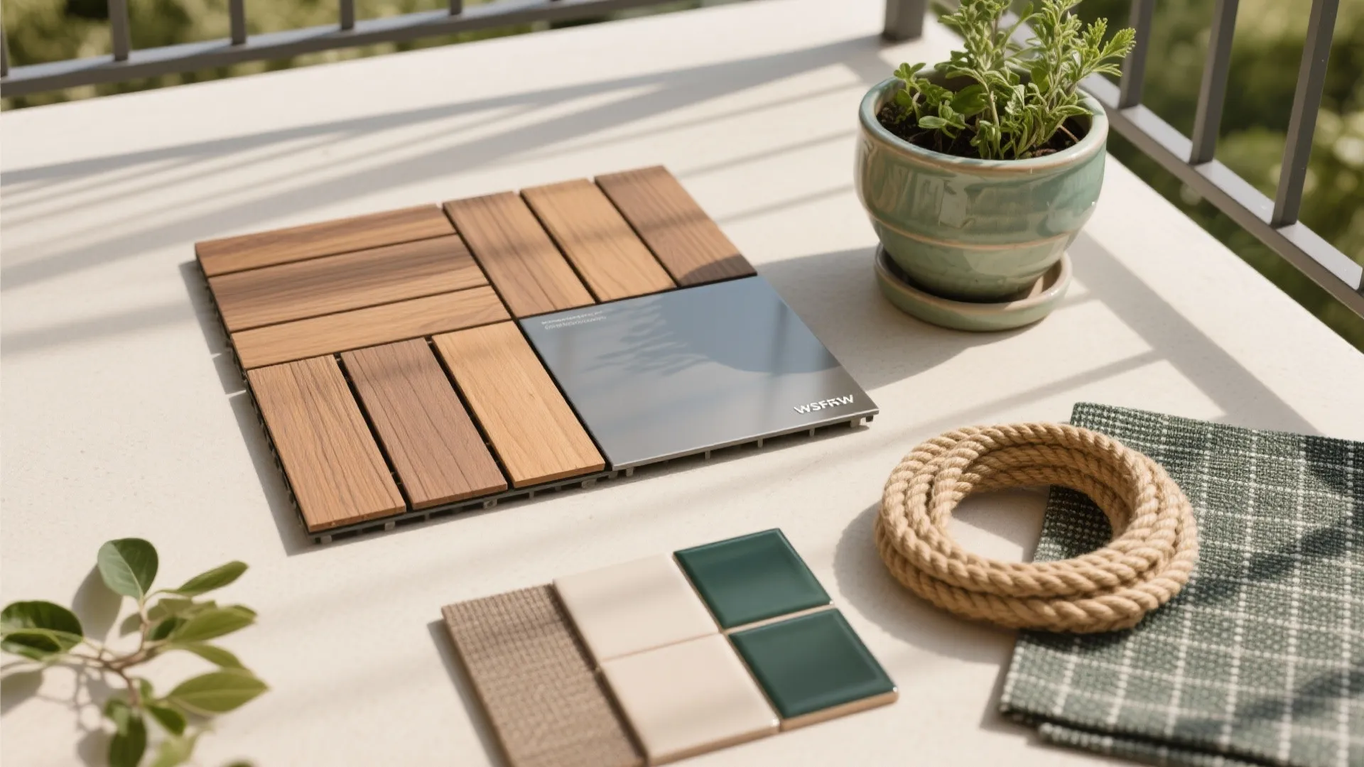 Biophilic Layers: Planters, Wood Tiles, and Breezy Textiles