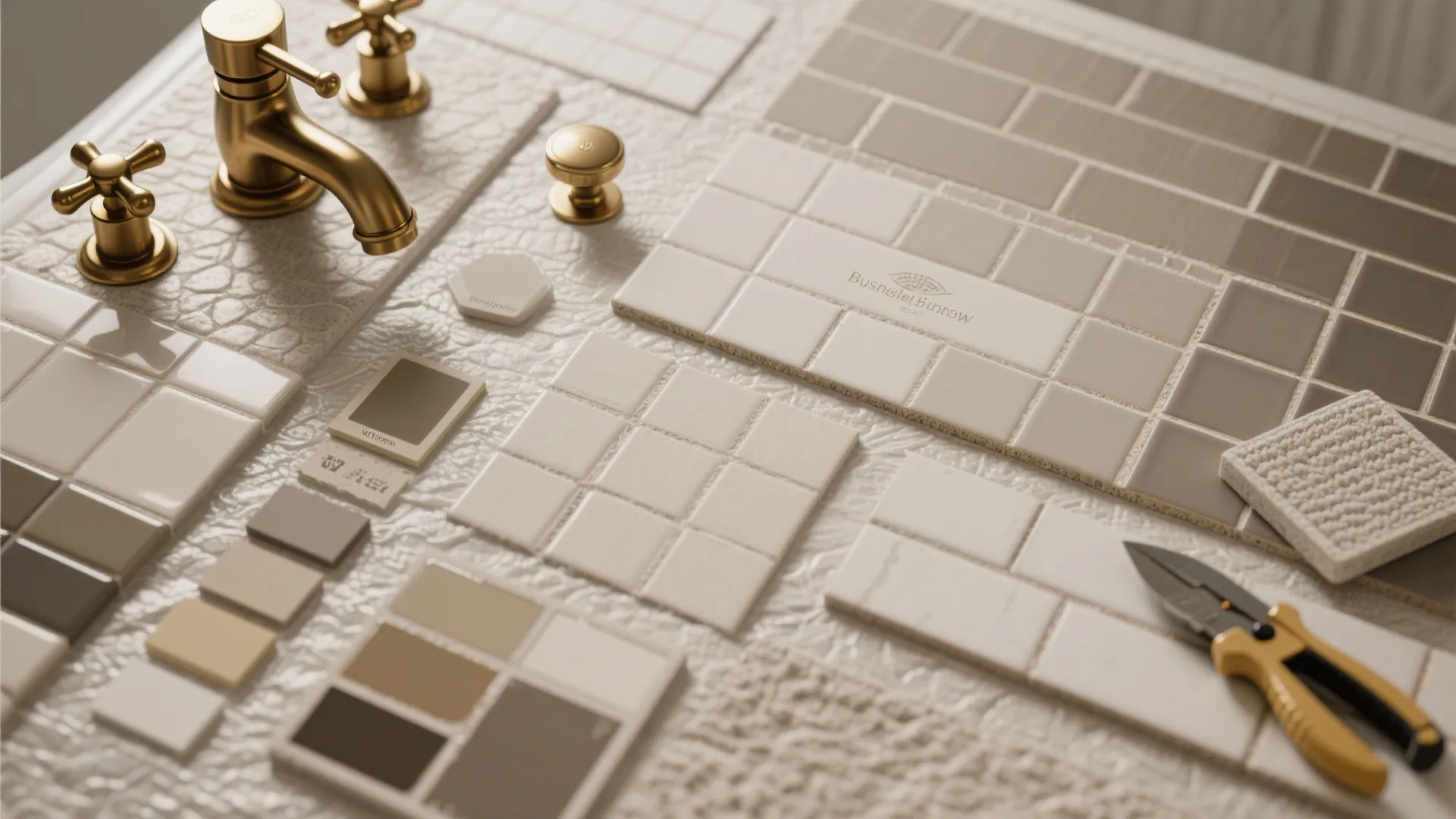 5. Mix materials on a budget: tile, paint, and brass accents