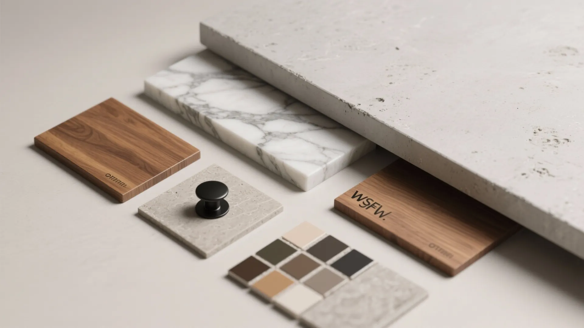 4. Statement Materials: Marble, Concrete, and Wood Mixes