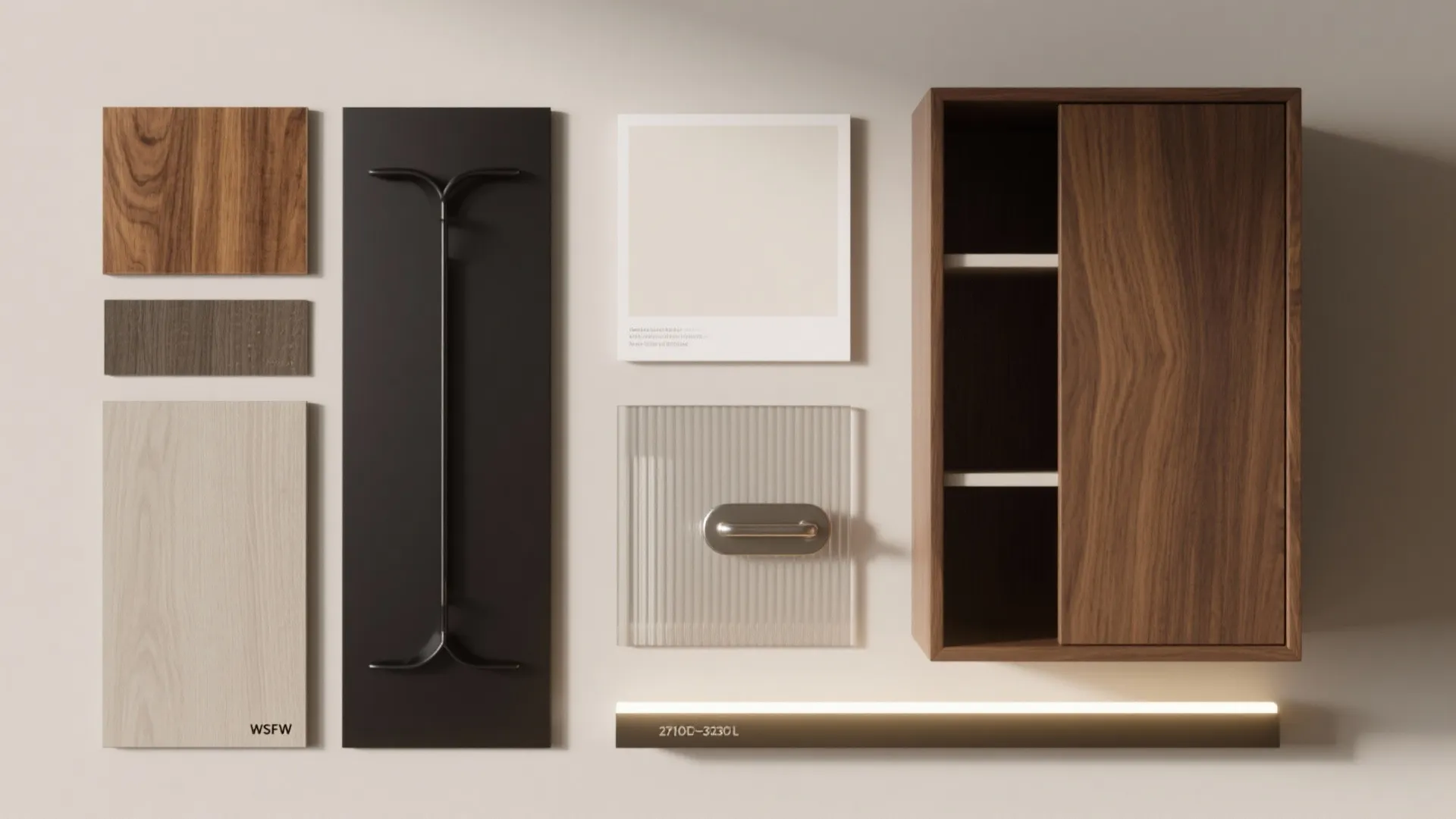 Mixed materials: warm wood meets matte metal