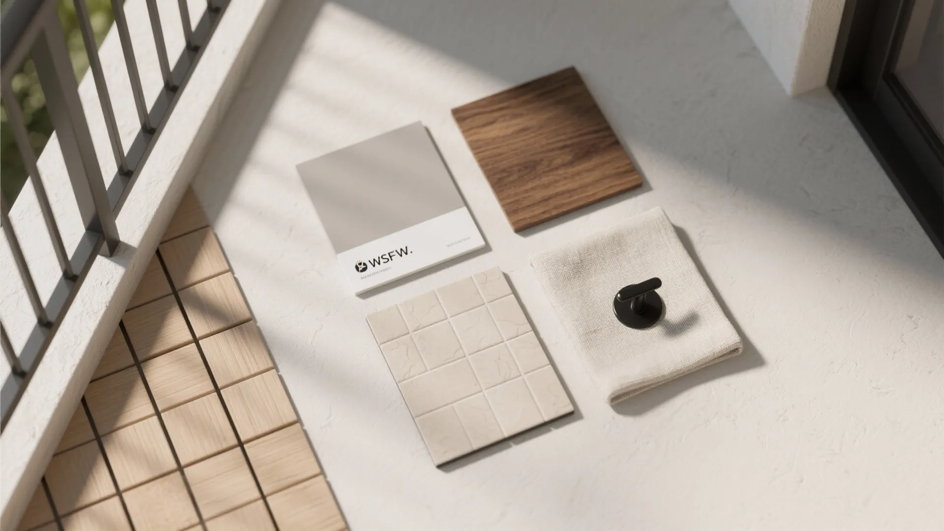 Balcony Green Corners and Light-Tone Flooring