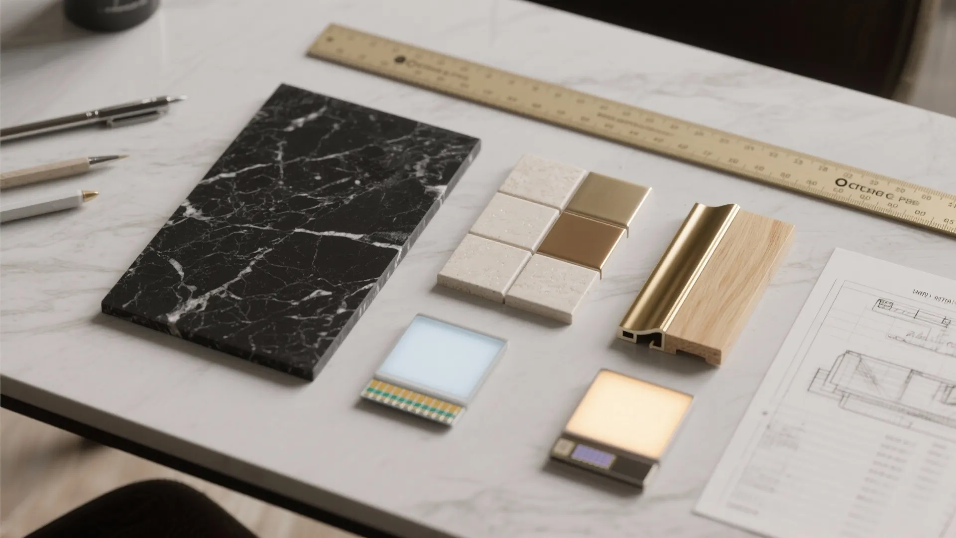 5. Contrasting lighter grout and fixtures