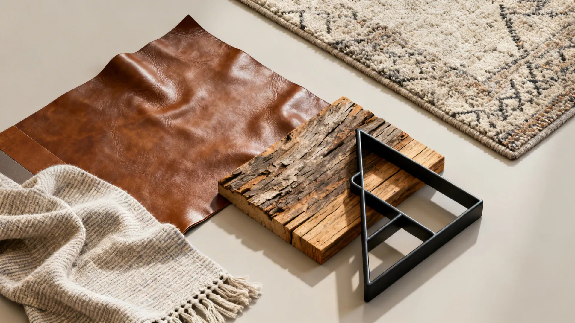 3. Mix Materials — Wood, Metal, and Soft Fabrics