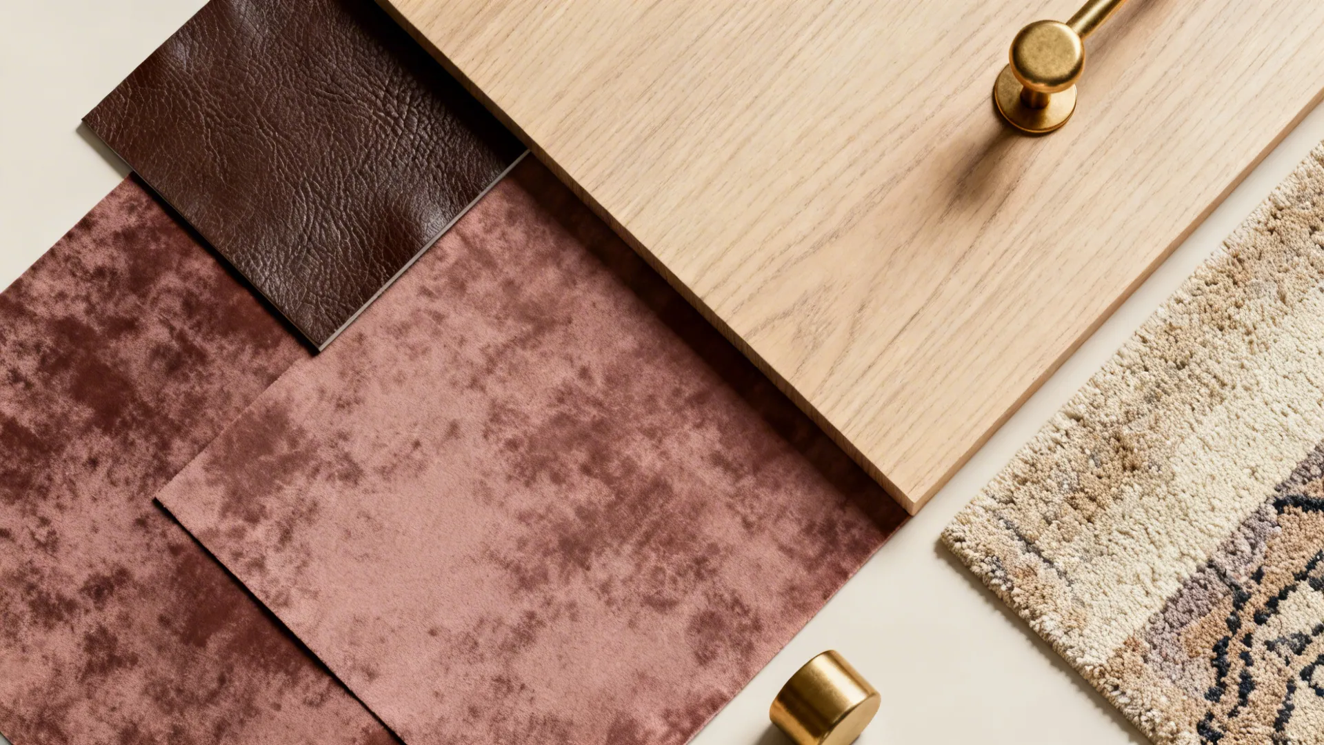 5. Mix materials — velvet, leather, and wood