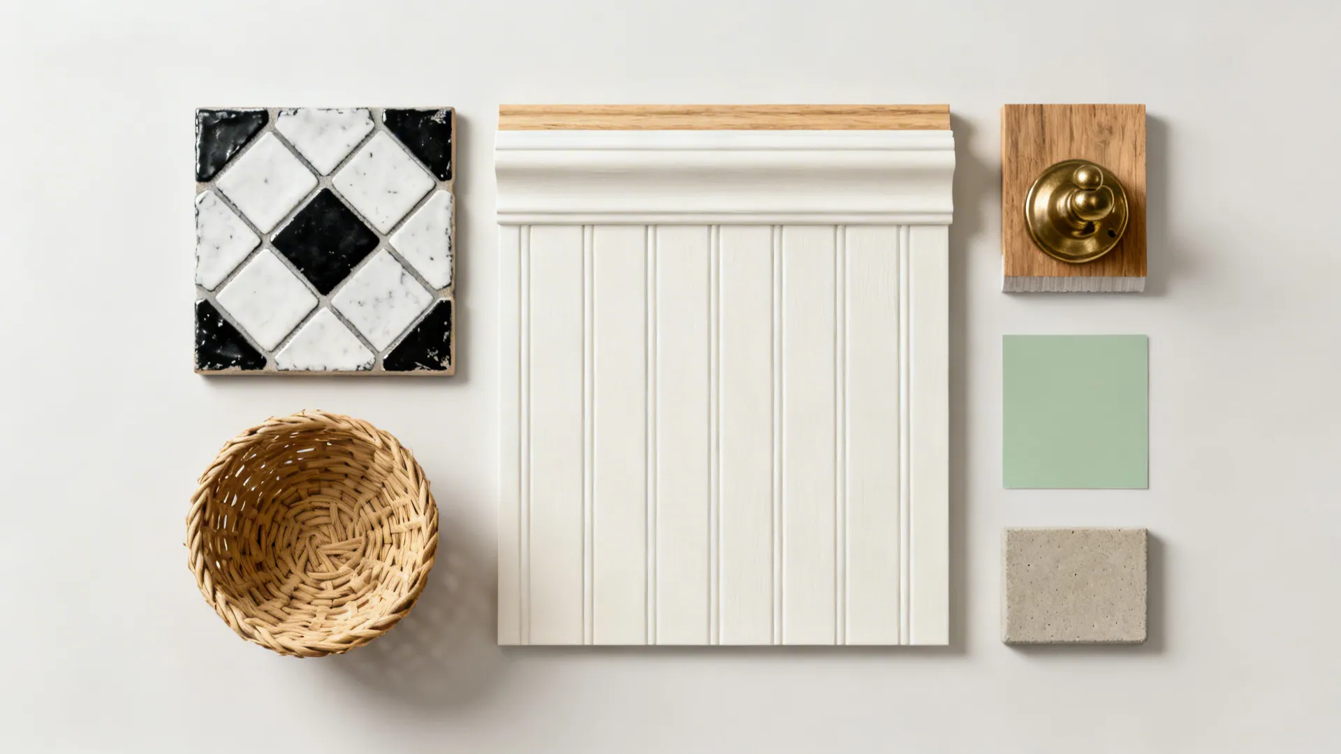 5. Patterned flooring and wainscot paneling