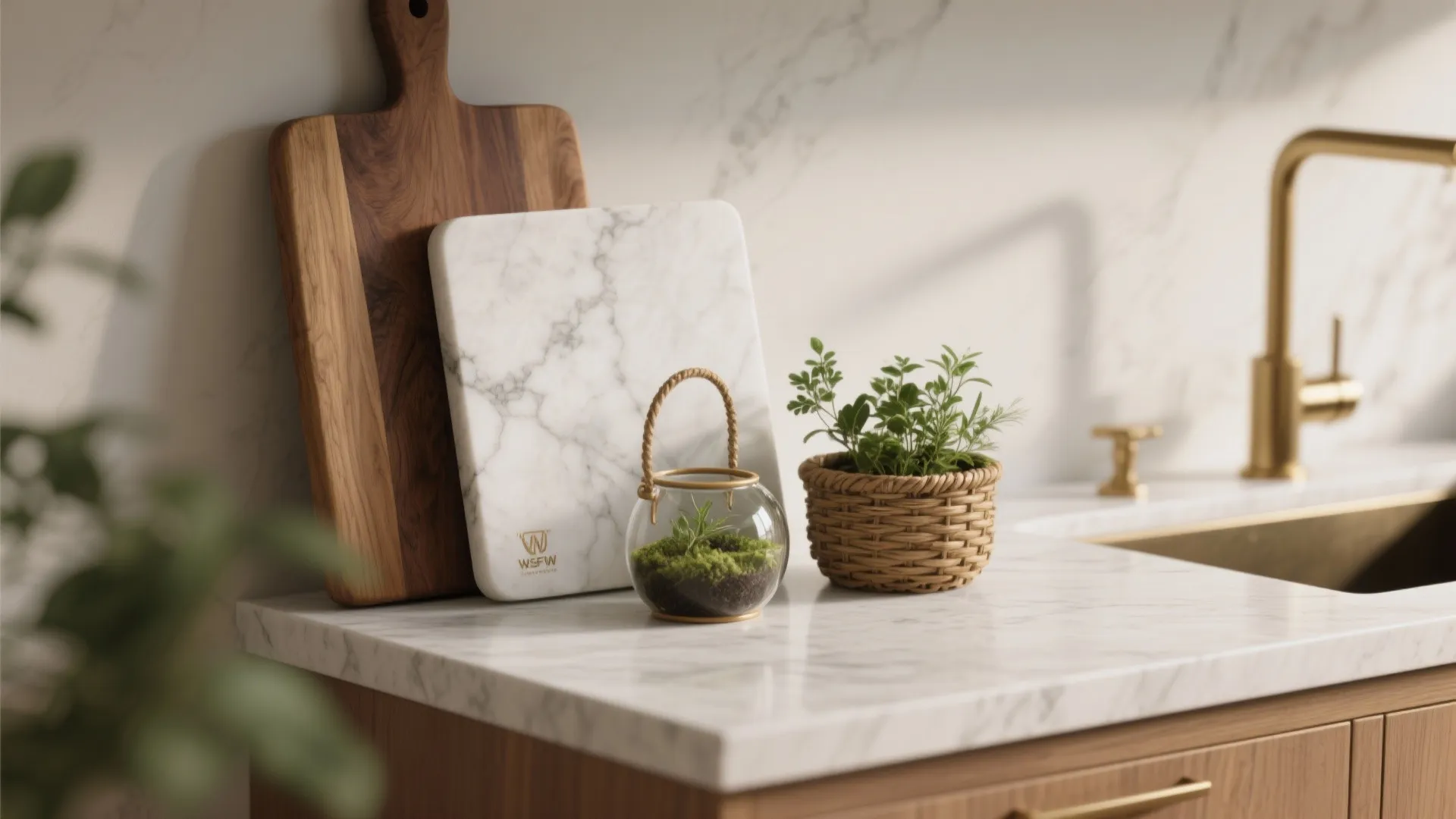 5. Mixed materials and a small green corner