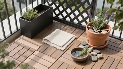 Serene Balcony Oasis with Natural Elements