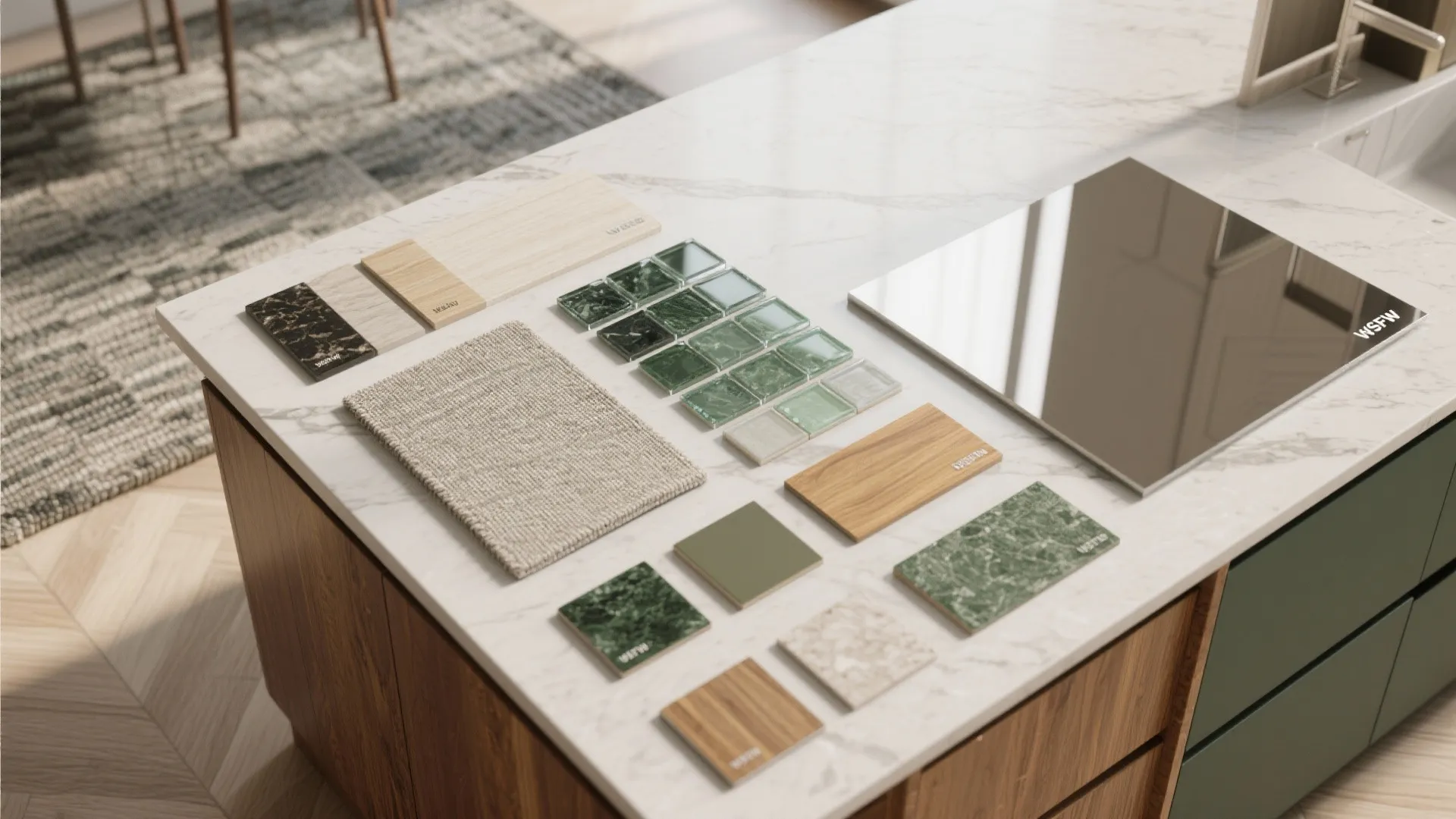 5. Unified materials and reflective accents for visual flow