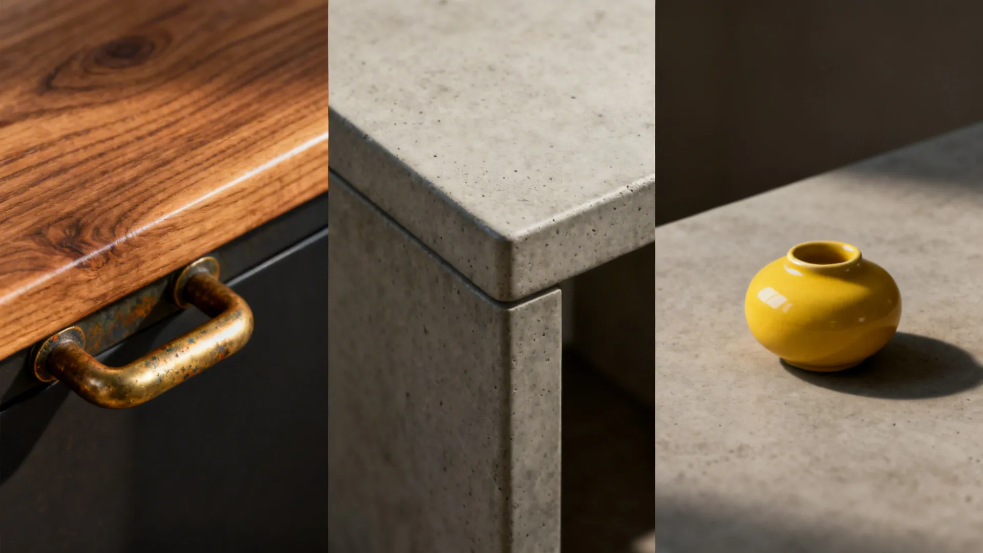 5. Accent Materials: Wood, Brass, and Concrete