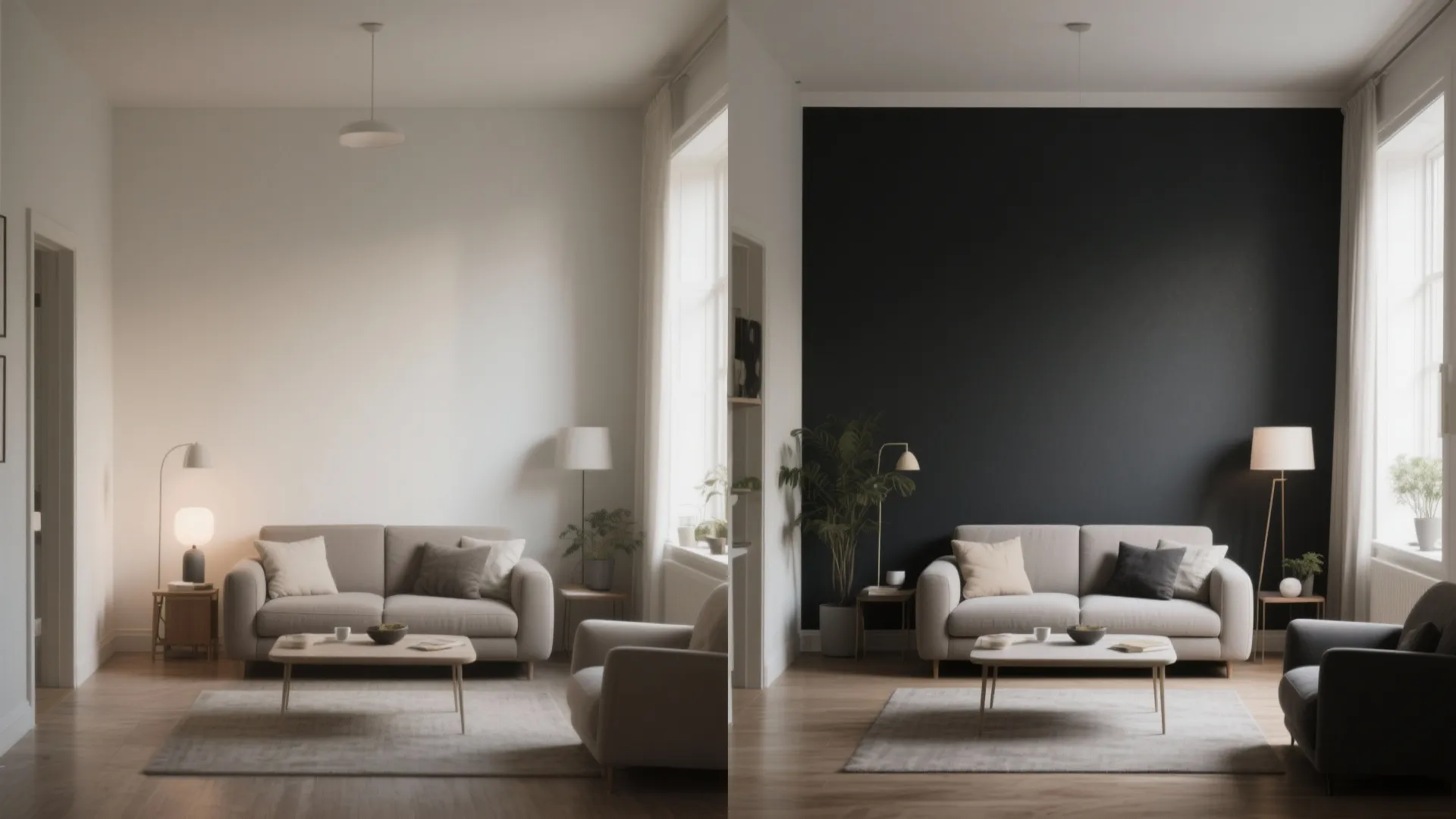 3. Deep matte accent walls to add drama