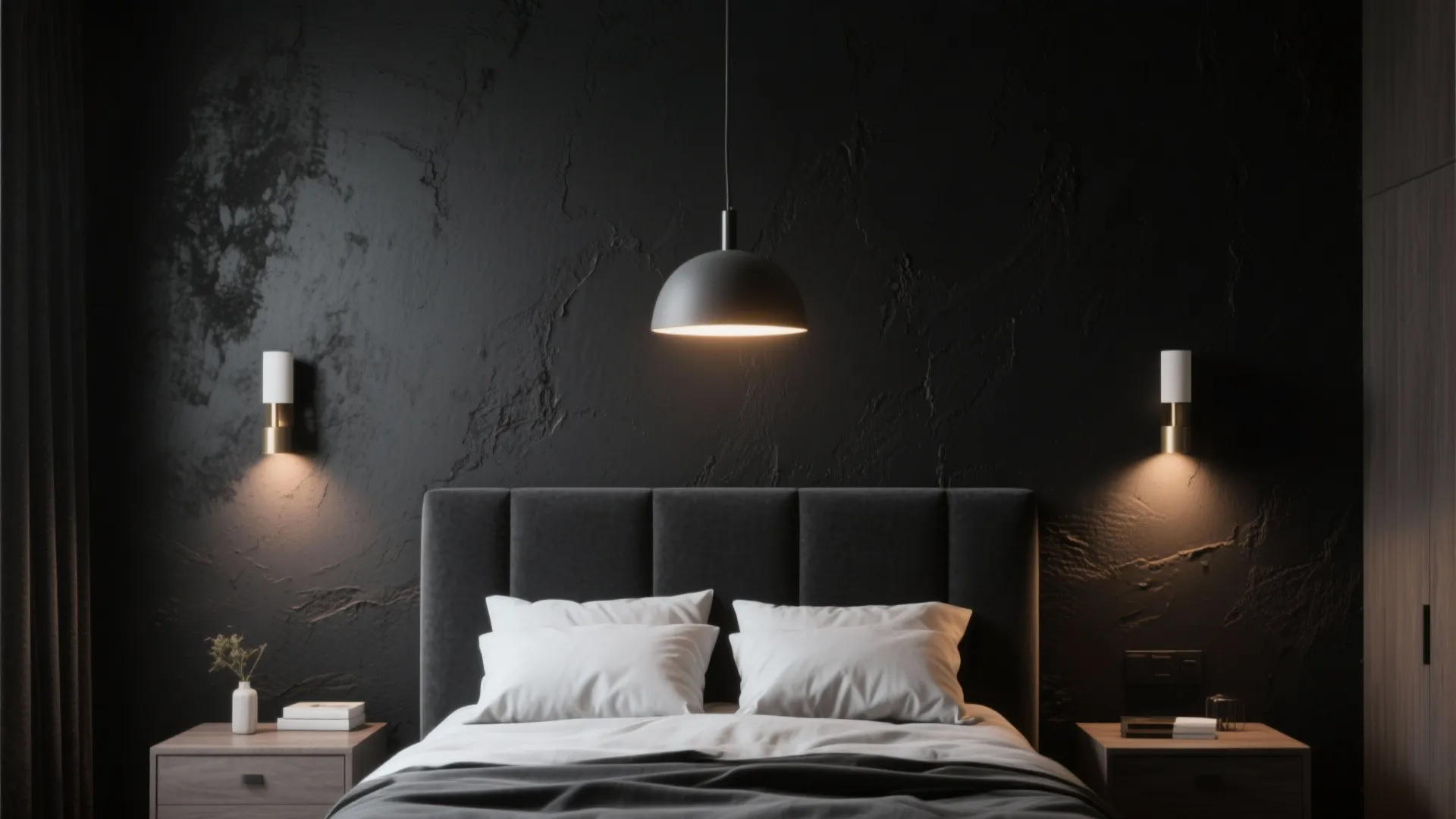 1. Moody Accent Wall with Matte Black