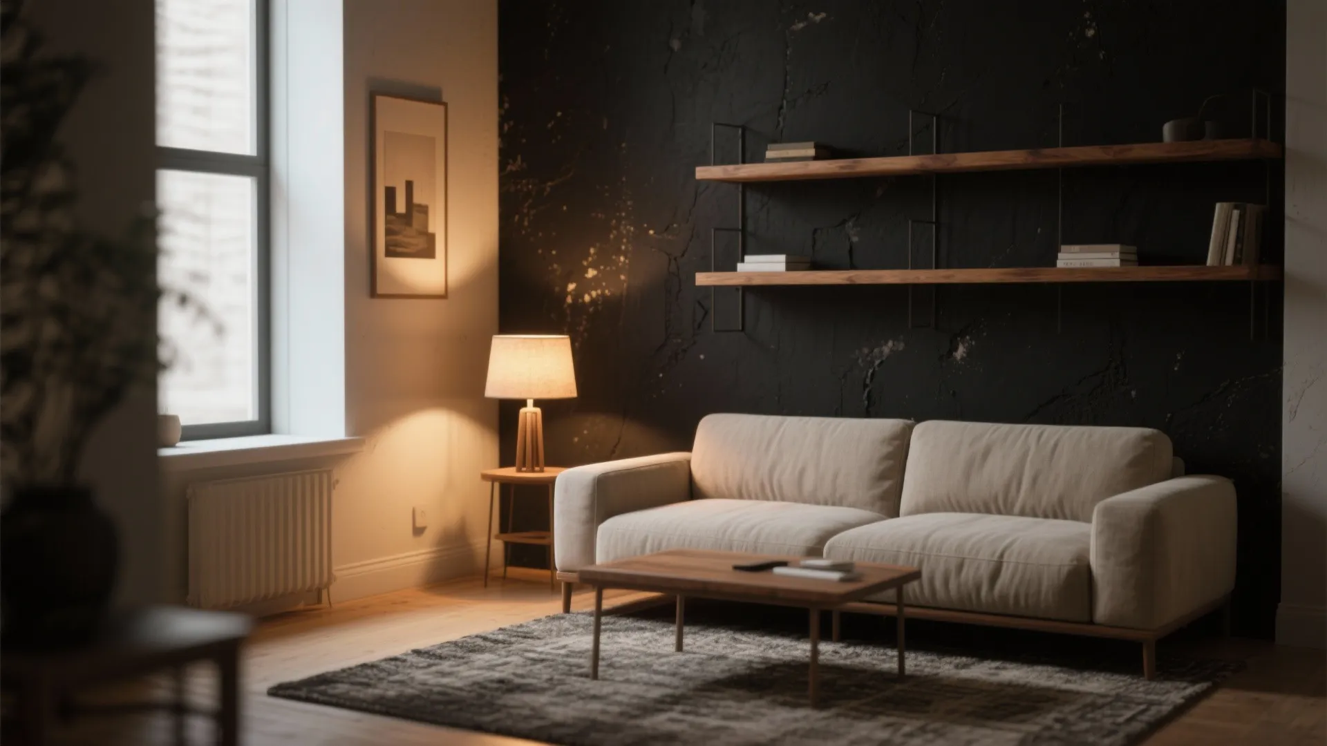 1. Matte black as a cozy backdrop