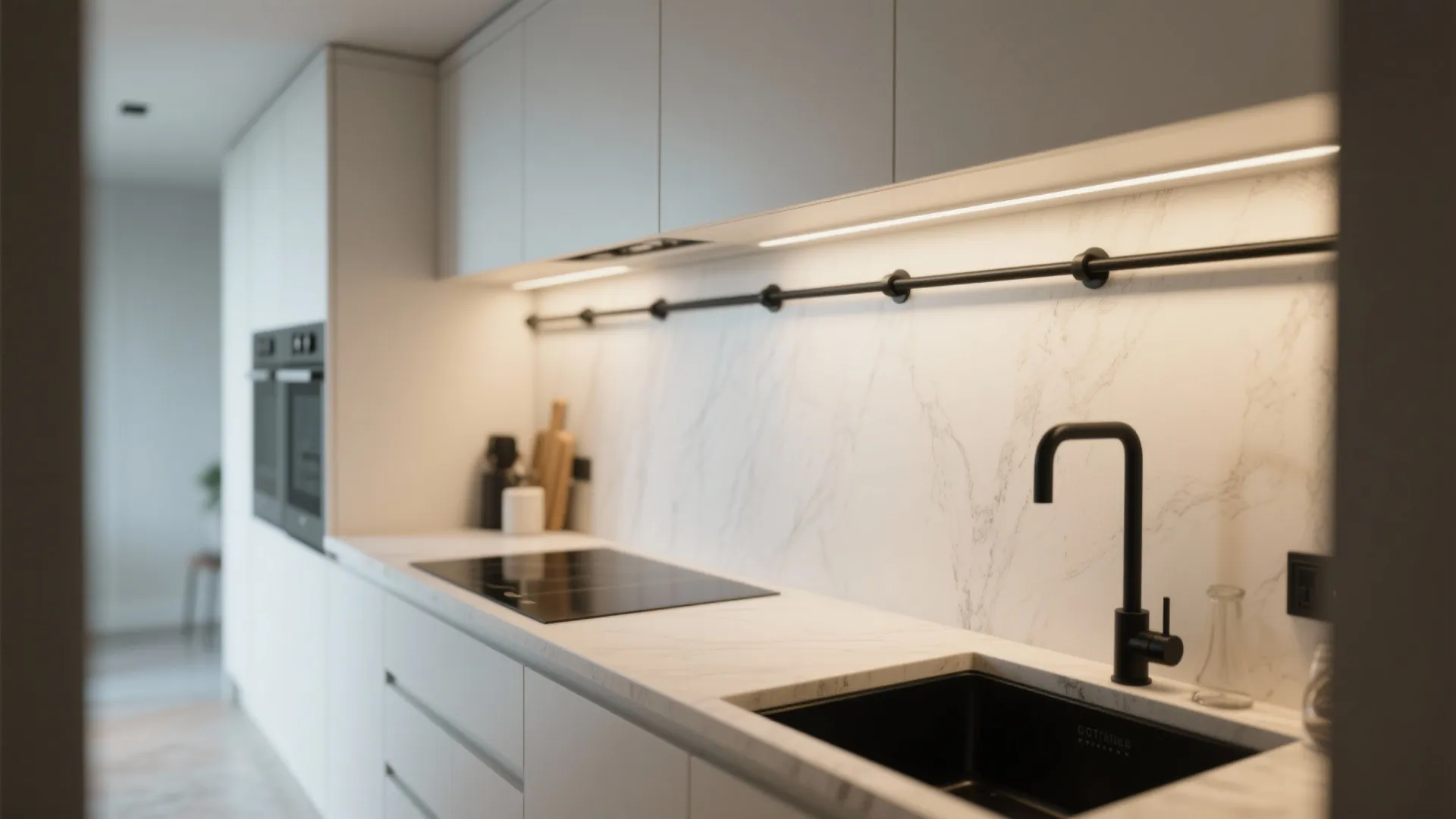 1. Matte black bar handles for a modern minimal look