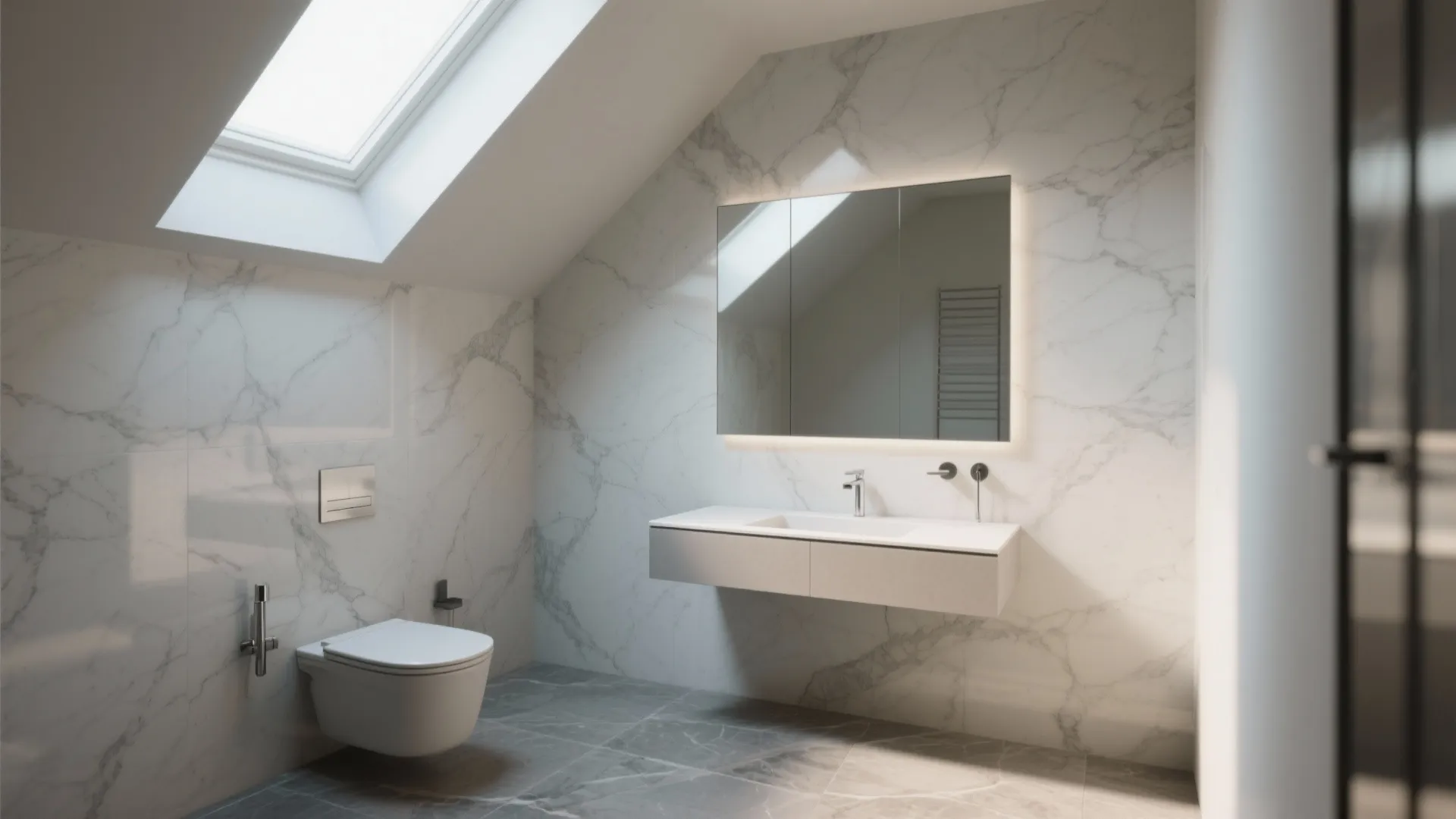 5. Matte Marble for Minimalist Bathrooms