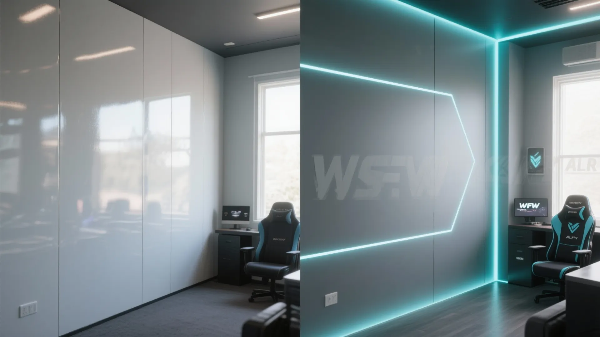 Projection-Ready Matte Wall with Bias Lighting