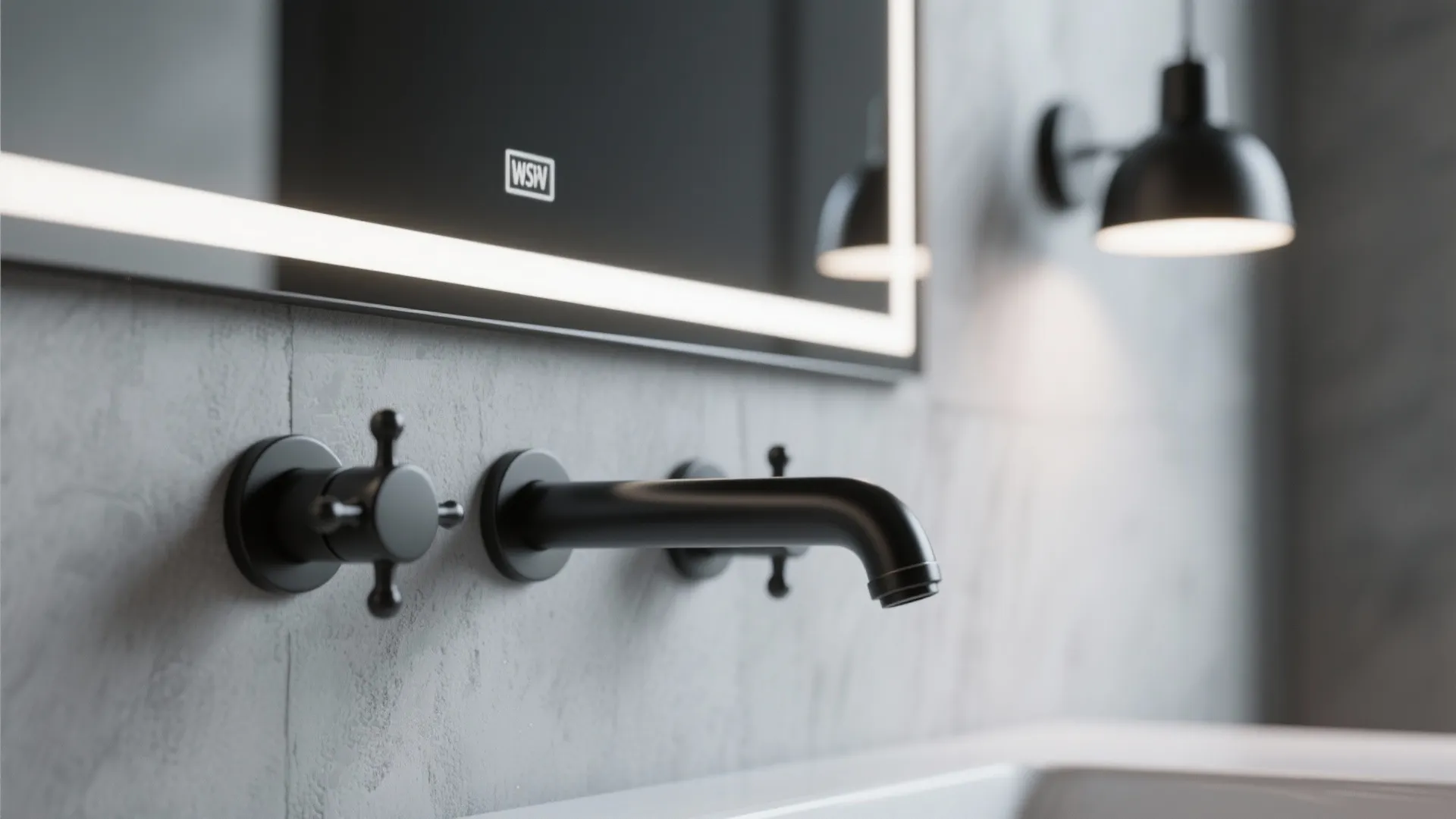 2. Accent with matte black fixtures