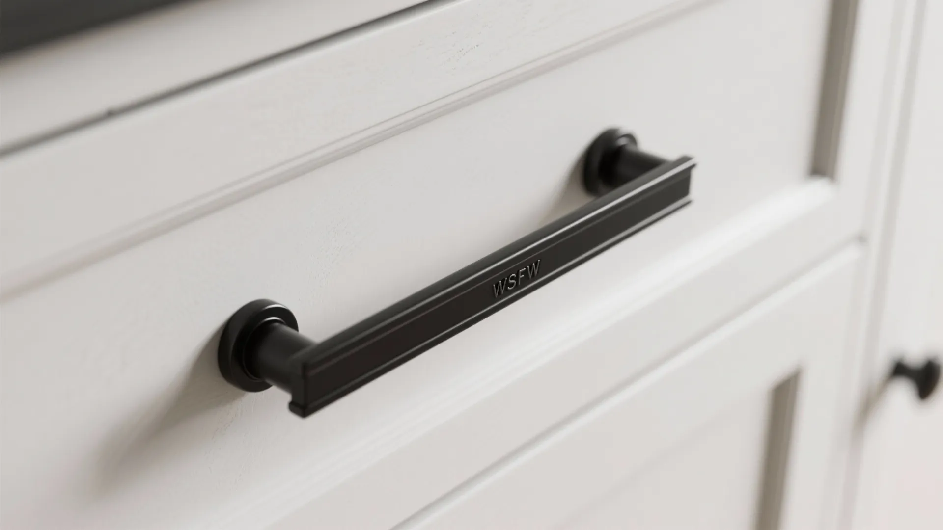 1. Matte black bar pulls for a modern contrast