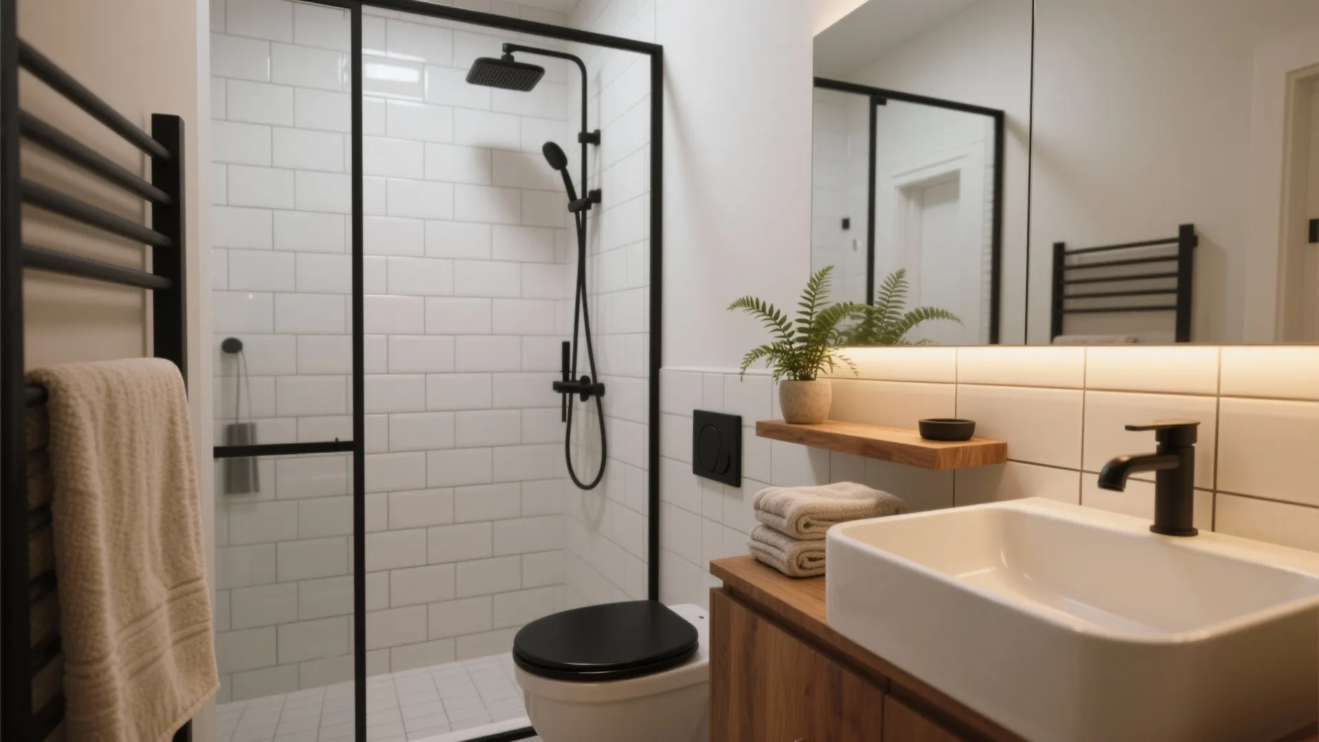 5 Small-Space Ideas for a Bathroom with Black Fixtures